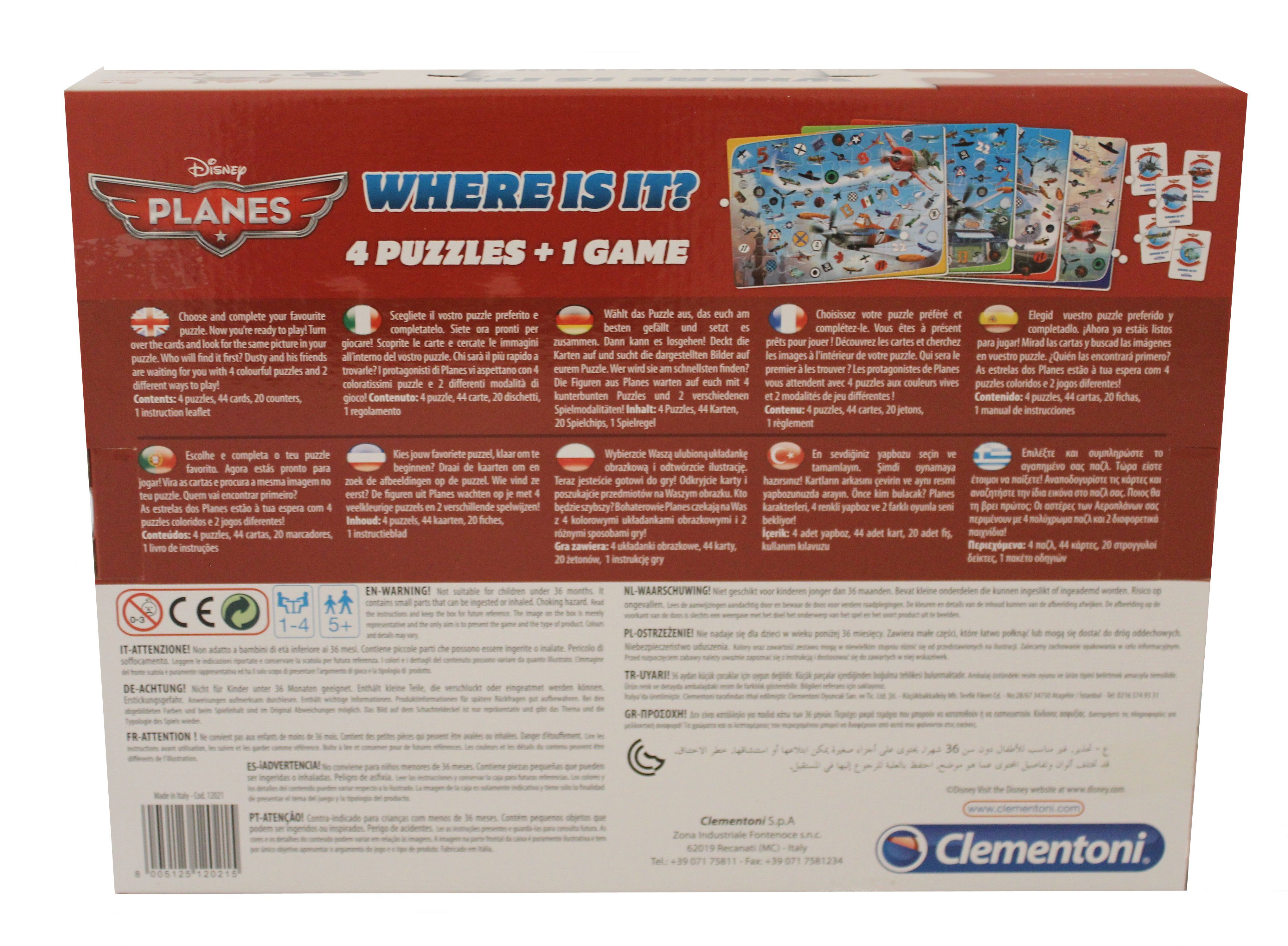 Clementoni® Puzzle Disney 1 Puzzleteile 140 Puzzle Where + Puzzle Planes is 4 it? Spiel