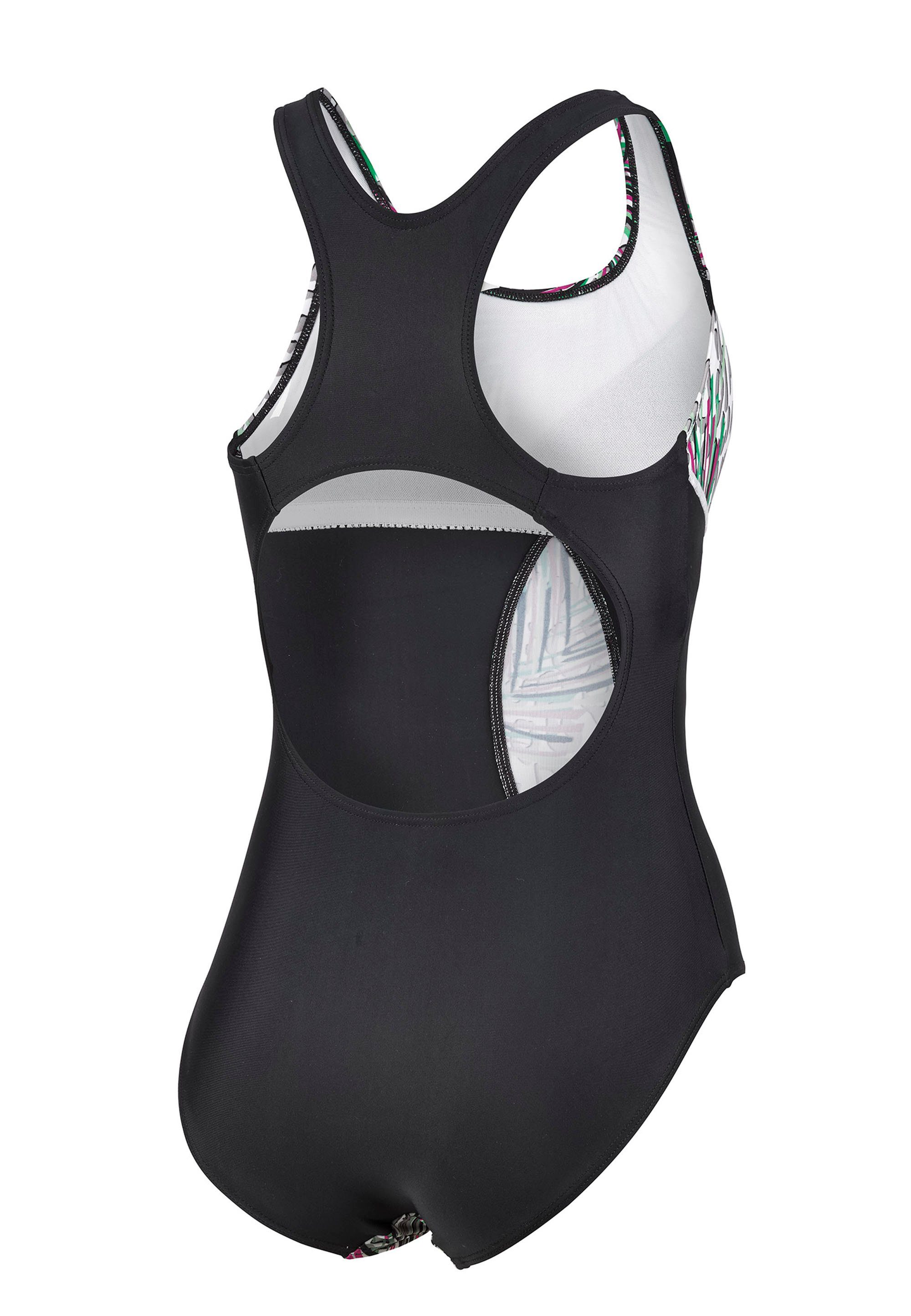 sportlichem (1-St) Beermann Swimsuit Maxpower Badeanzug BECO- Design Aqua-Leo Beco in