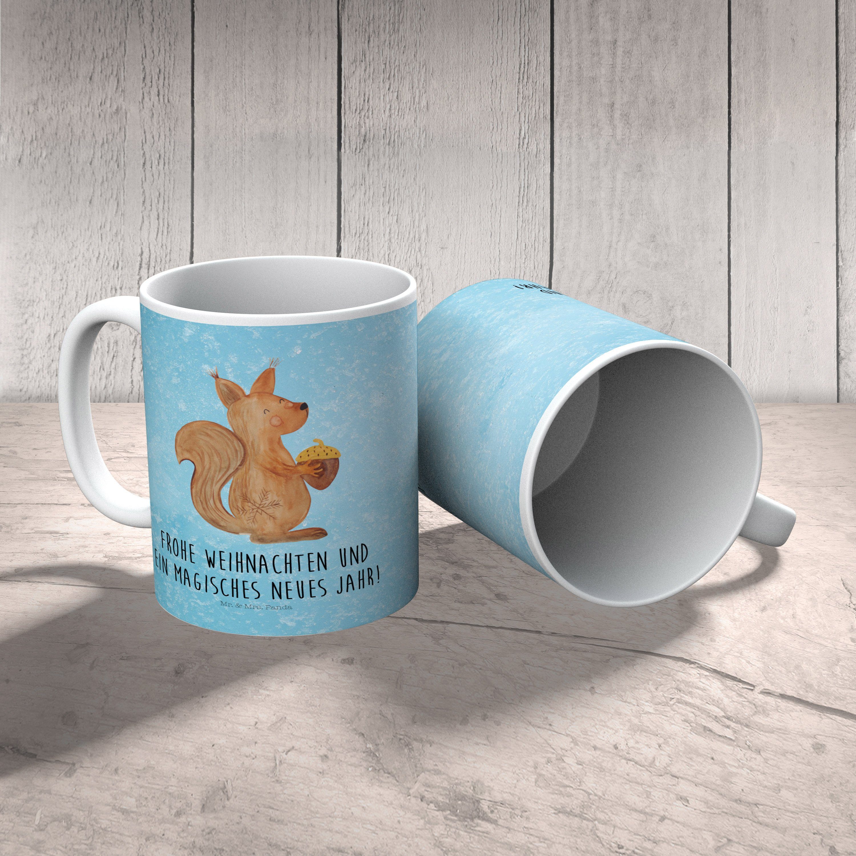 Mr. & Mrs. Kaffeetasse, - Weihnachtszeit - Eisblau Geschenk, Panda Kinderbecher Neujah, Eichhörnchen Kunststoff