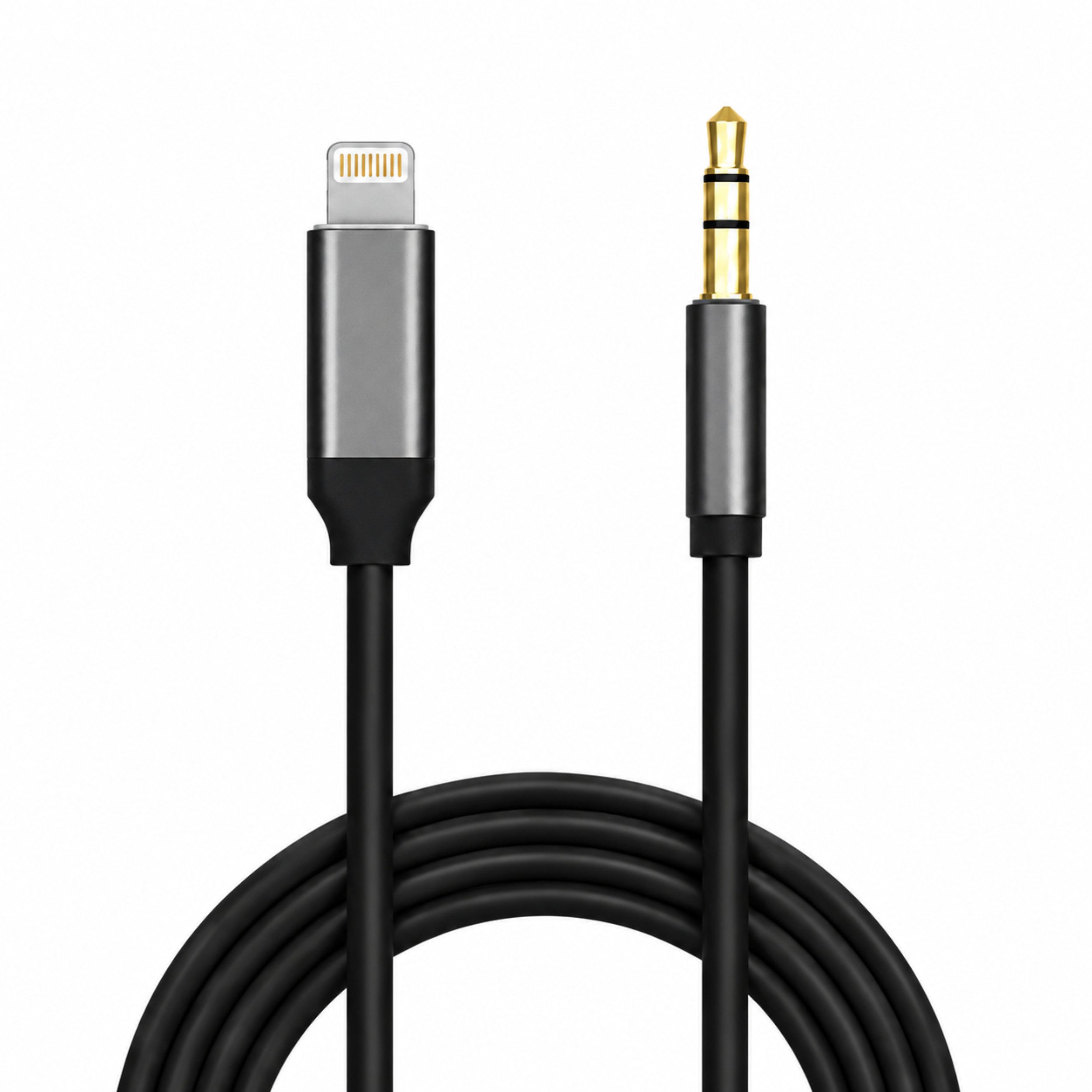 PlugUp Lightning auf 3,5 mm Klinke AUX-Kabel für iPhone, iPad & iPod Audio-Adapter 3,5mm Klinke, Lightning, 120 cm, Lightning auf AUX-Kabel mit 3,5 mm Klinke, Stereo-Sound & Plug & Play