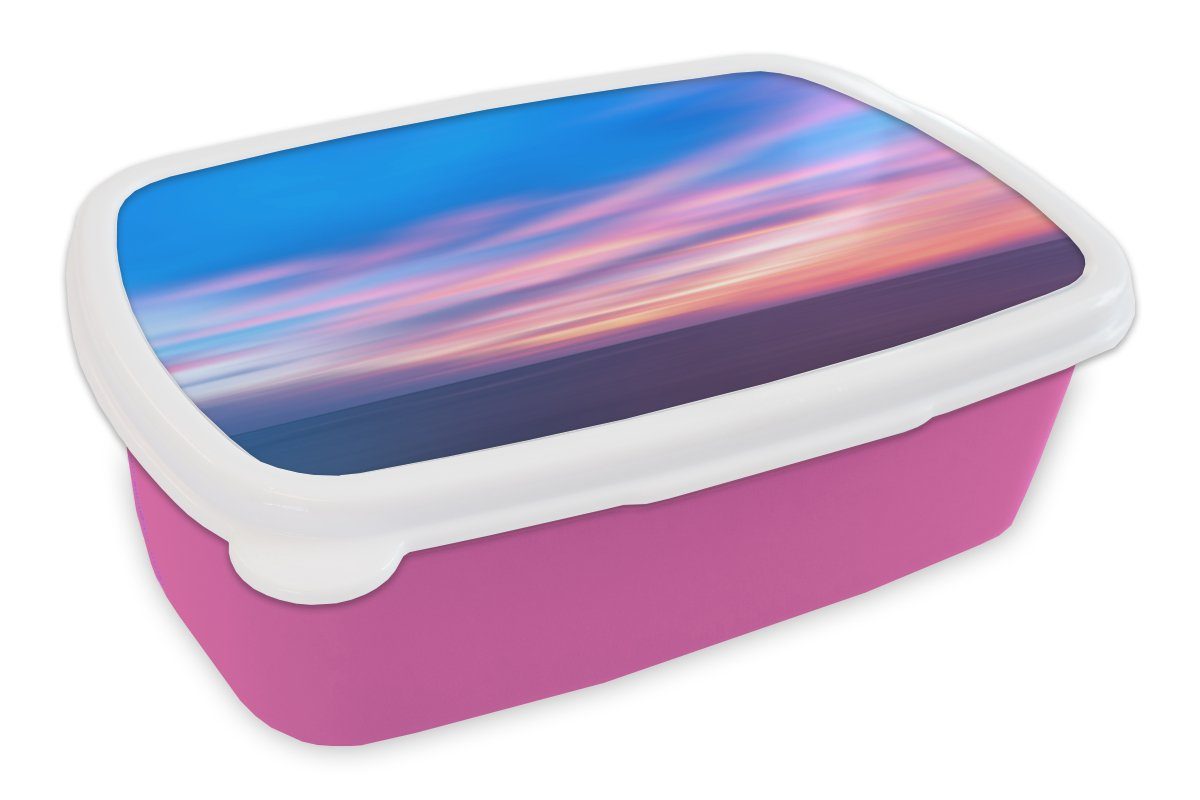 MuchoWow Lunchbox Himmel - Farben - Pastell, Kunststoff, (2-tlg), Brotbox für Erwachsene, Brotdose Kinder, Snackbox, Mädchen, Kunststoff rosa