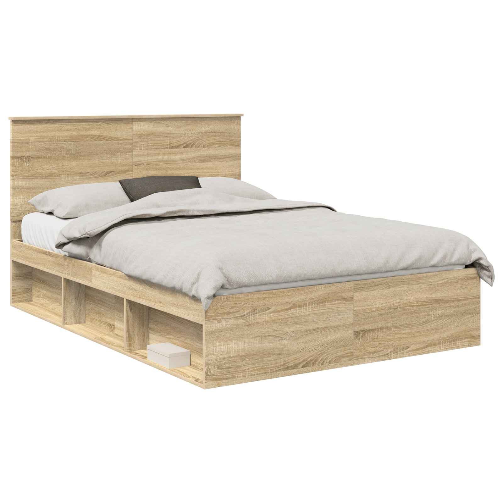 vidaXL Bett Bettrahmen Sonoma 160 x 200 cm Massives Kiefernholz (1-tlg)