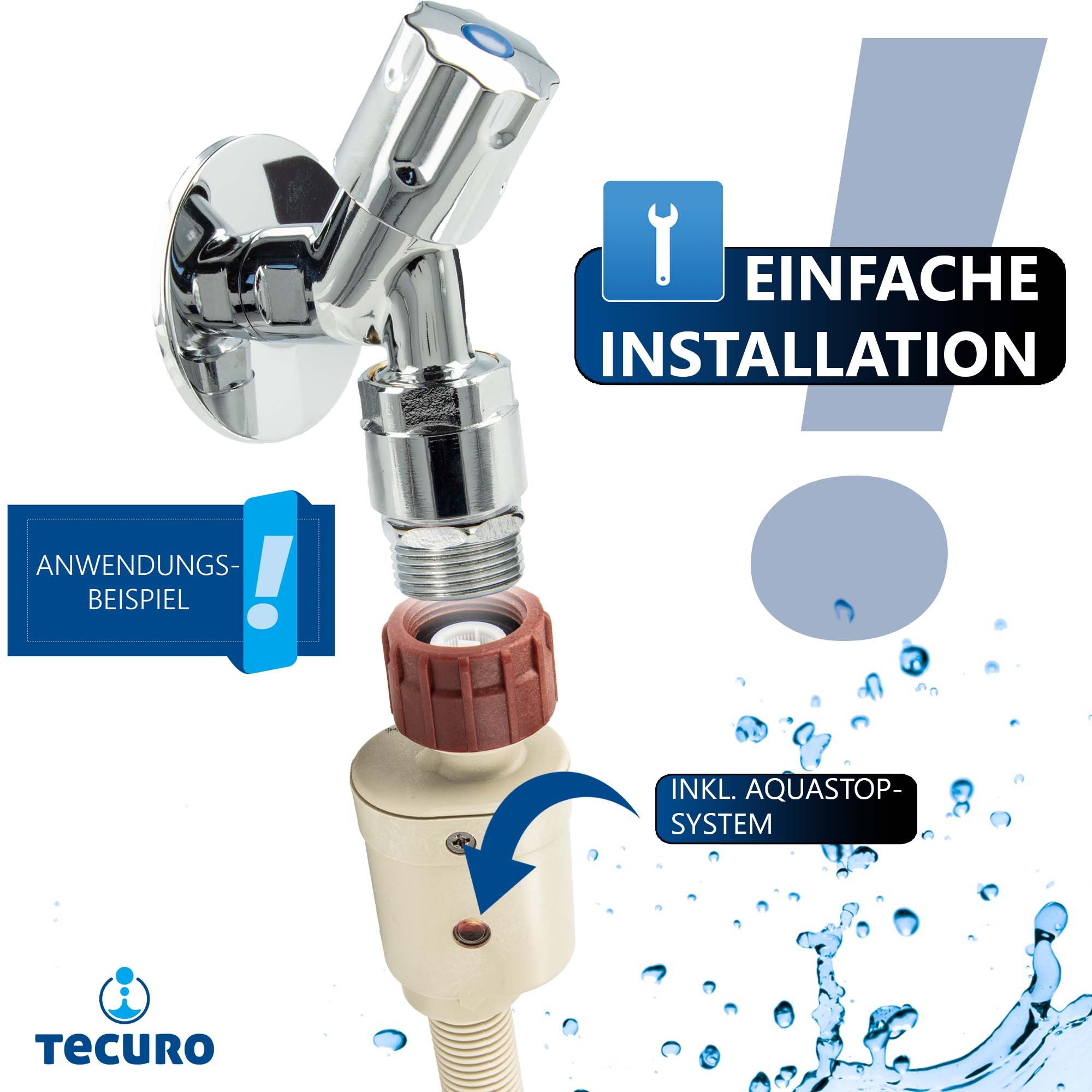 tecuro Schlauch Aquastop Sicherheits-Zulaufschlauch für Wasch,-Spülmaschschine