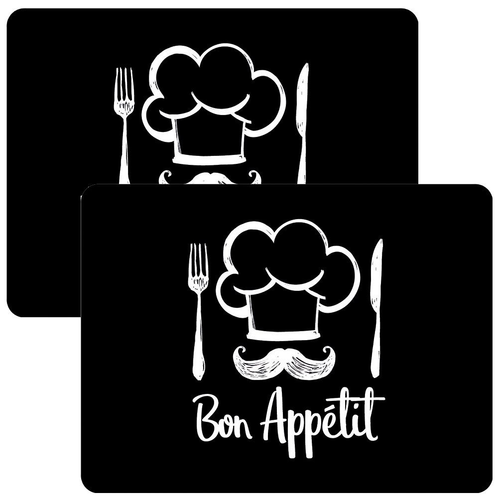 Ambiente® Platzset Chef, (2-St., 2-teilig), Tischsets Platzsets (2 Stück) ca.40x30x0,25cm PVC dünner Schaumrücken