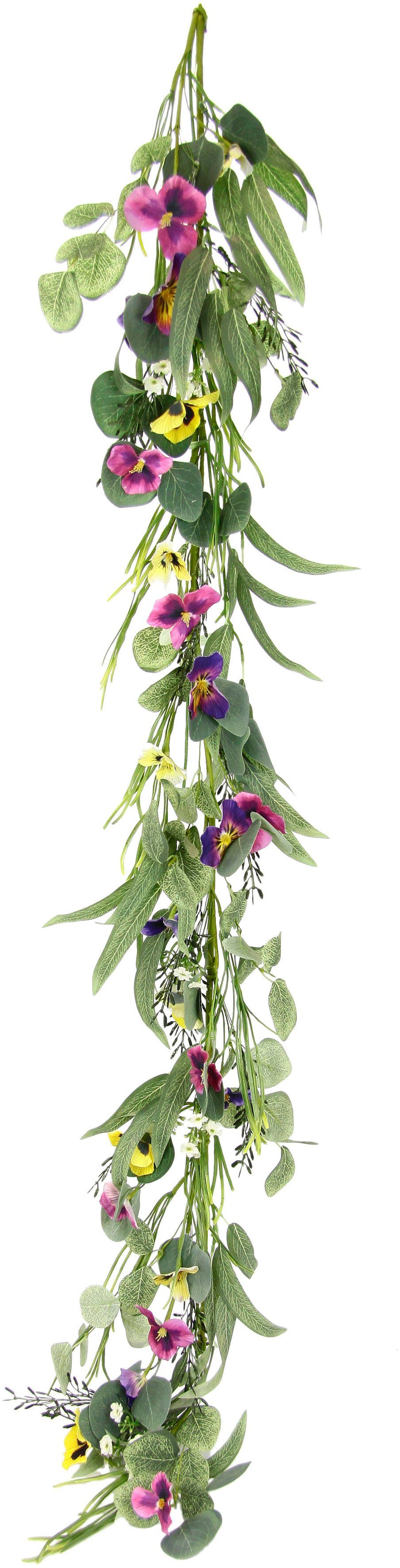 Kunstblume Stiefmütterchenranke, I.GE.A., Höhe 155 cm, Blumenranke  Stiefmütterchenranke Girlande EfeuRaum Wand Hochzeit