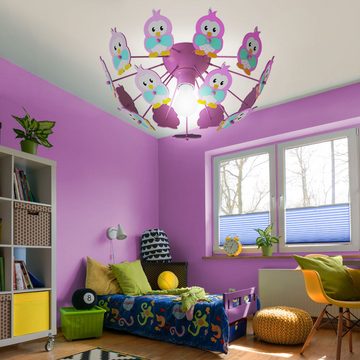 etc-shop Dekolicht, Leuchtmittel inklusive, Warmweiß, Kinderlampe Deckenleuchte Spielzimmerlampe Deckenlampe Eulen rosa LED