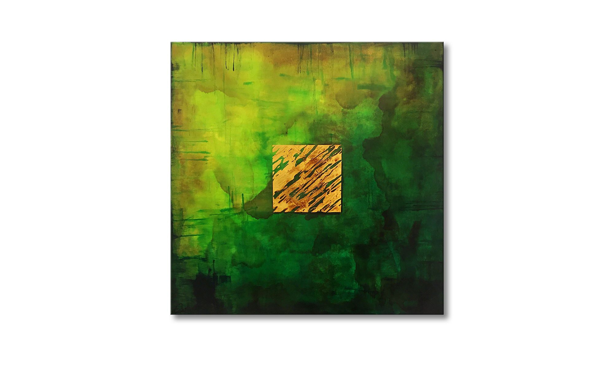 WandbilderXXL Gemälde Irish Luck 75 x 75 cm, Abstraktes Gemälde, handgemaltes Unikat