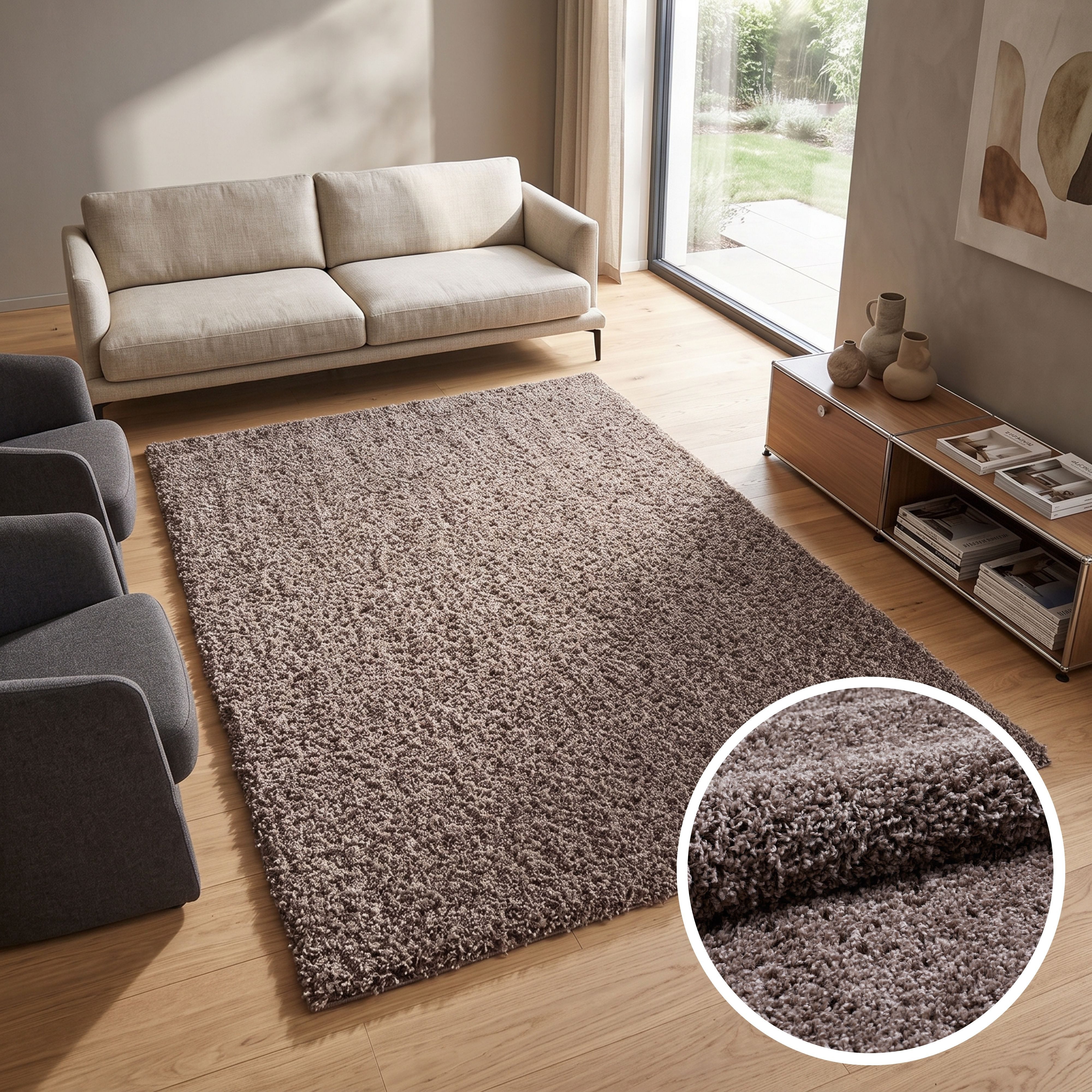 OTTO home Hochflor-Teppich Viva Shaggy, in Standard- und Premium-Qualität, 30 mm oder 45 mm Höhe, rechteckig, Uni Farben, einfarbig, weich, kuschelig, Läufer, Kundenliebling