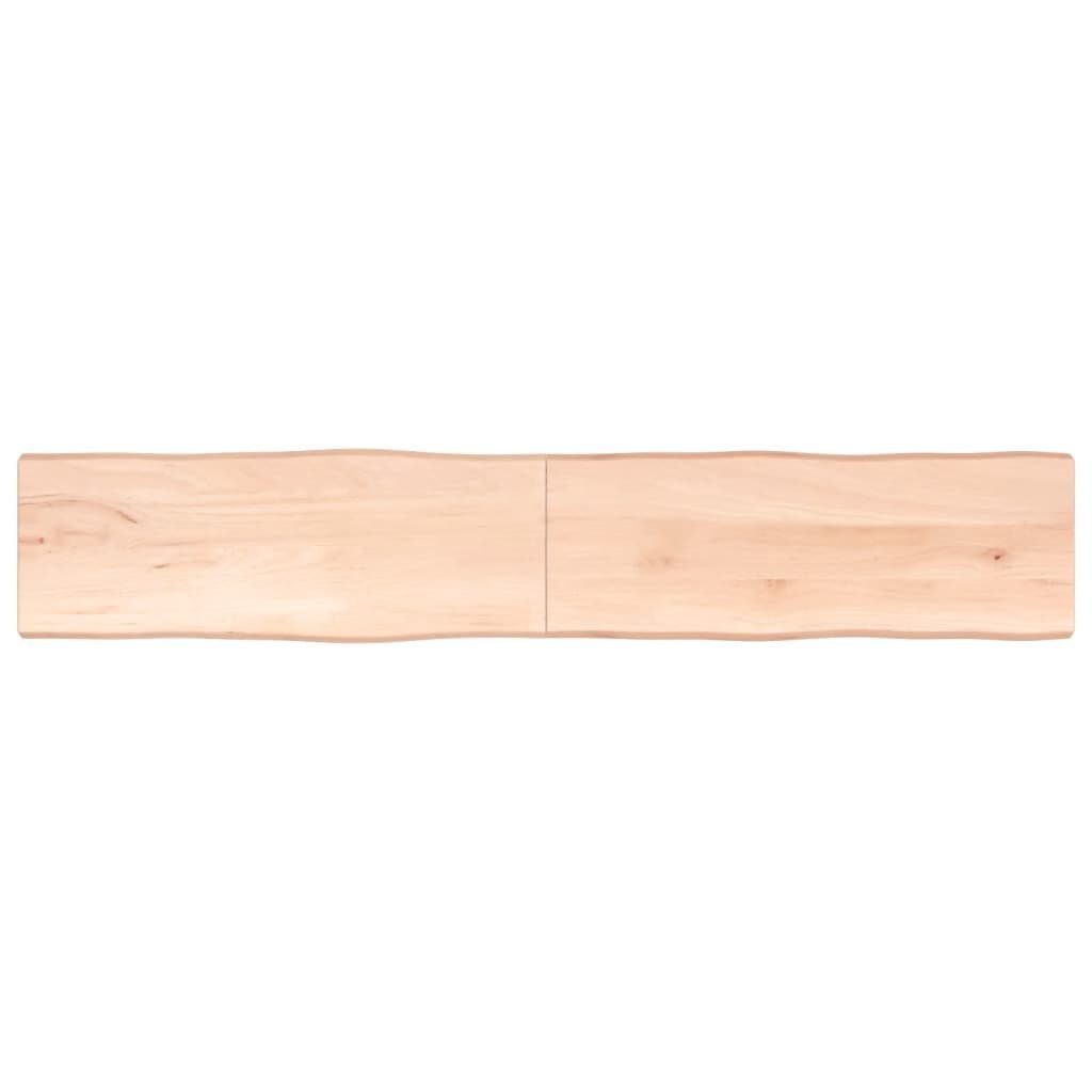 furnicato Tischplatte 220x40x(2-4) cm Massivholz Unbehandelt Baumkante (1 St)