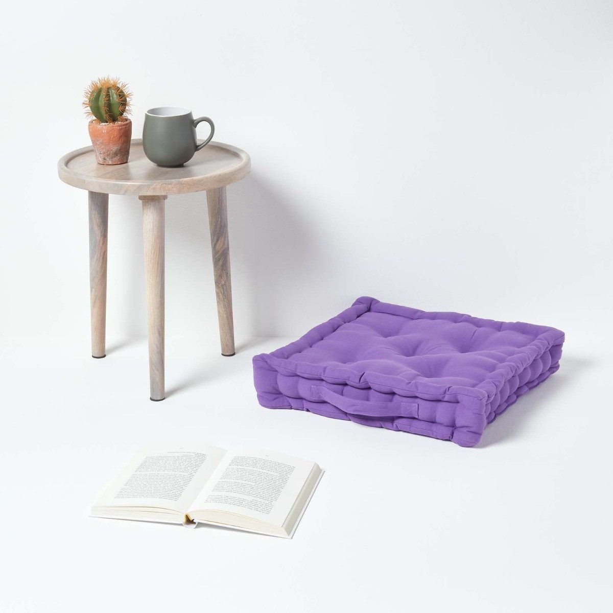 Homescapes Bodenkissen Sitzkissen unifarben lila 40 günstig online kaufen