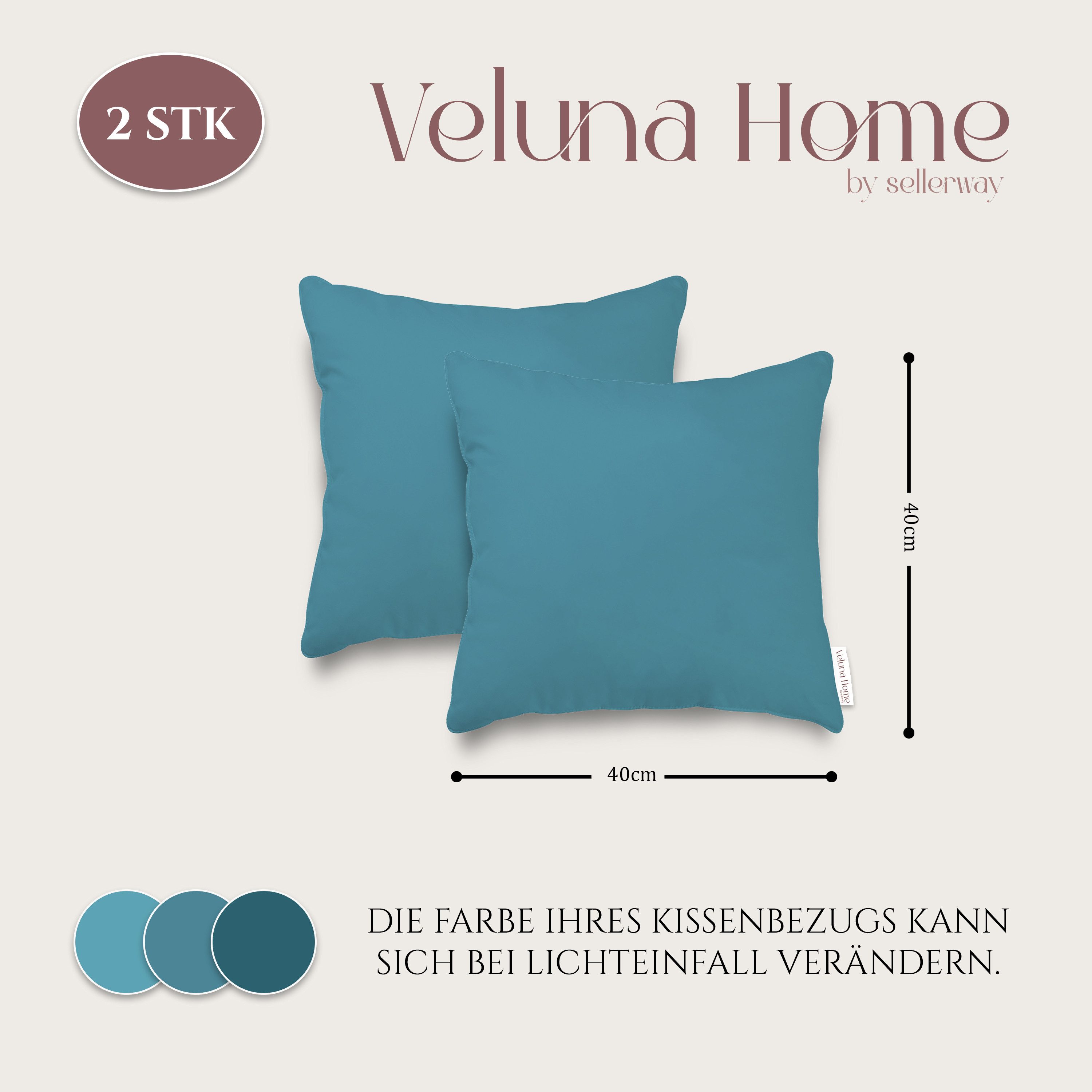 Veluna Home Kissenbezüge 100% Baumwolle(2er-Set) Renforcé Kissenbezug mit R günstig online kaufen