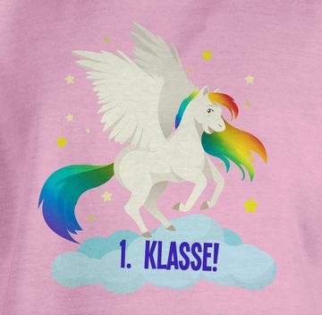 Shirtracer T-Shirt Schulstart Regenbogen-Pferd Einschulung Mädchen