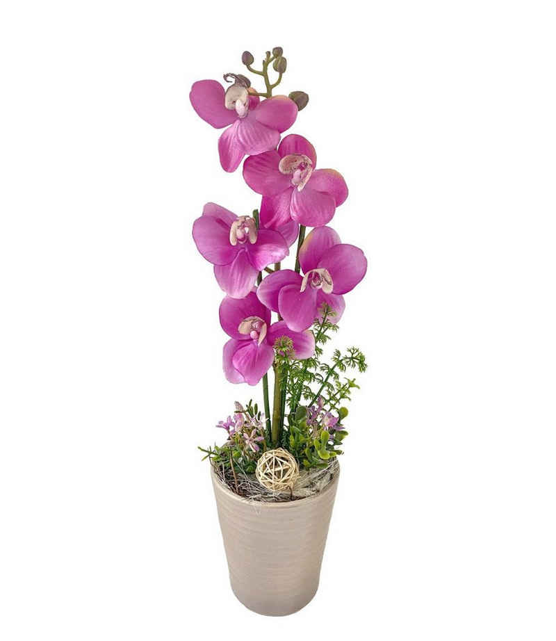 Kunstorchidee Orchidee im Topf Phalaenopsis Kunstblume Dekoblume wie echt 1270 Kunstorchidee im topf, PassionMade, Höhe 40 cm, Blume künstlich