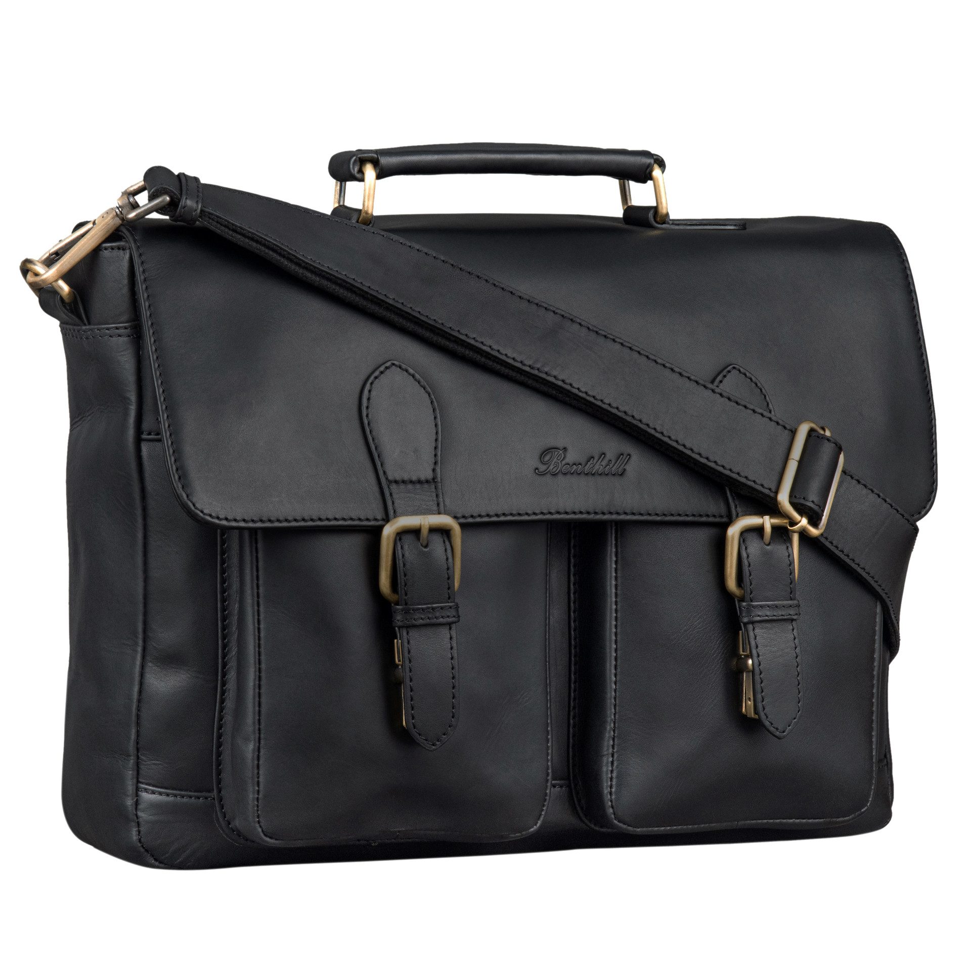 Benthill Aktentasche Echt Leder Laptoptasche Notebooktasche Umhängetasche A günstig online kaufen