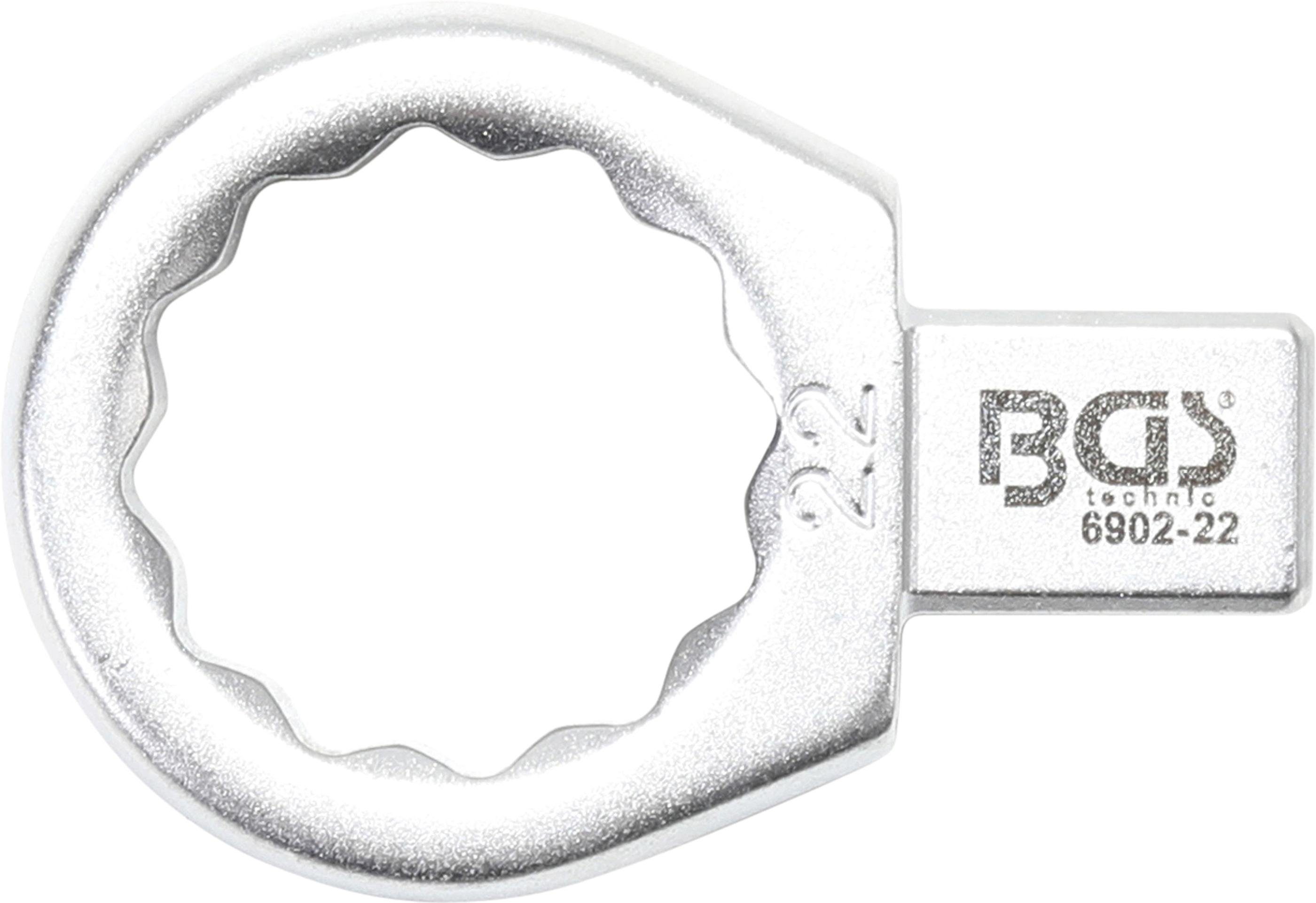 BGS technic Ausstechform Einsteck-Ringschlüssel, 22 mm, Aufnahme 9 x 12 mm