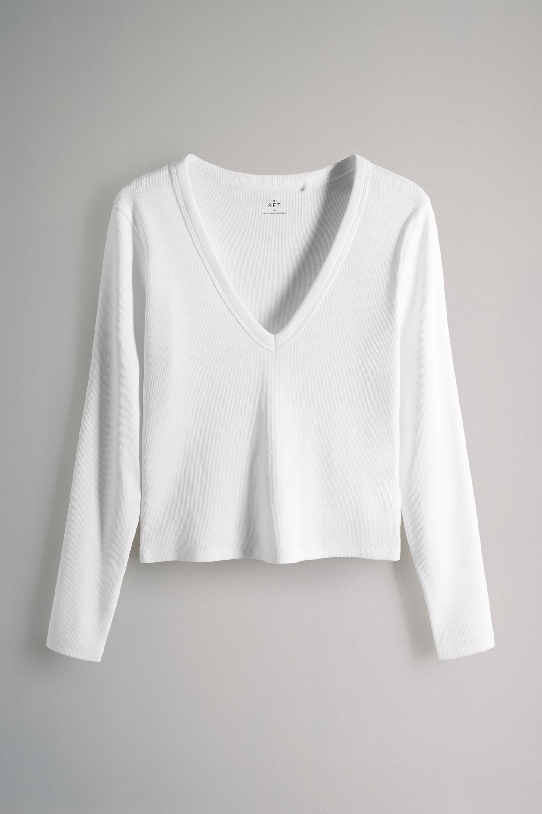 The Set Langarmshirt The Set Gerippte Shirts mit V-Ausschnitt, 5er-Pack (5- günstig online kaufen