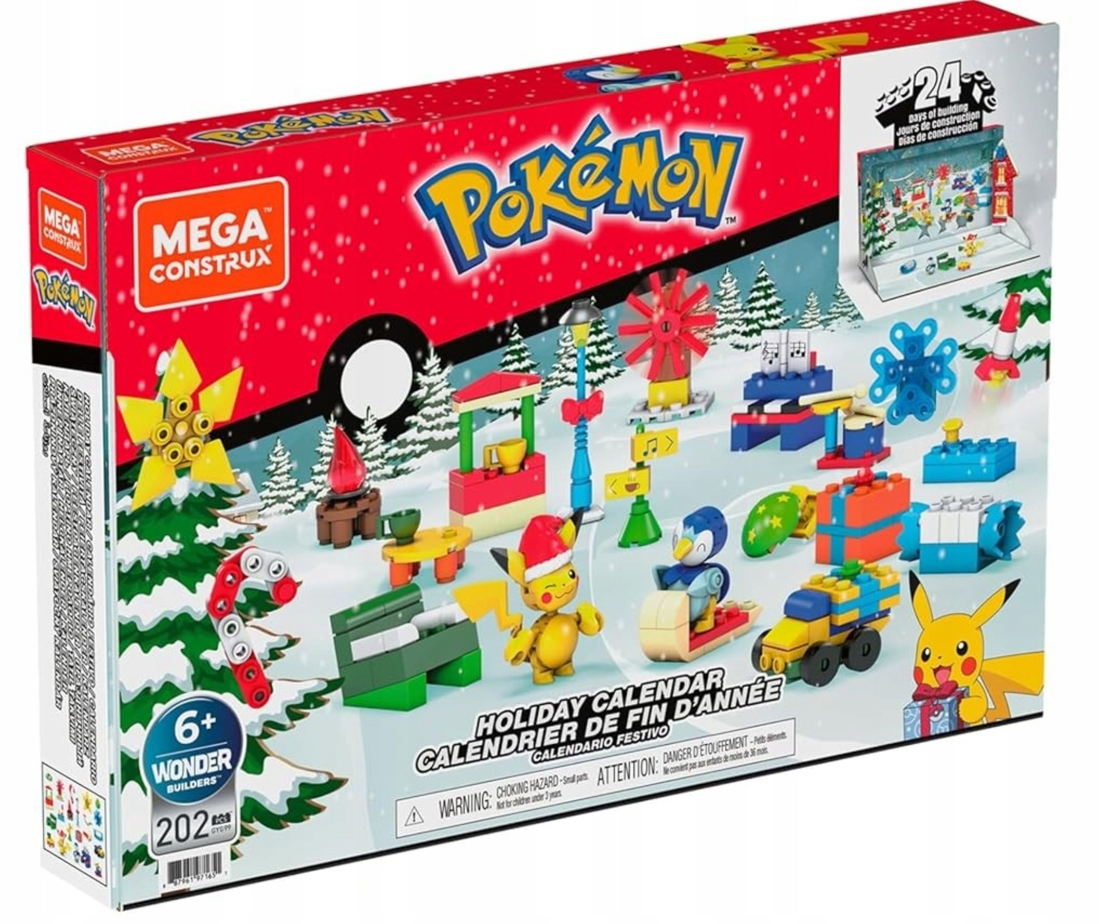 Mattel® Adventskalender Mega Construx Pokémon Adventskalender – 202 Teile & 2 Figuren (1-tlg)