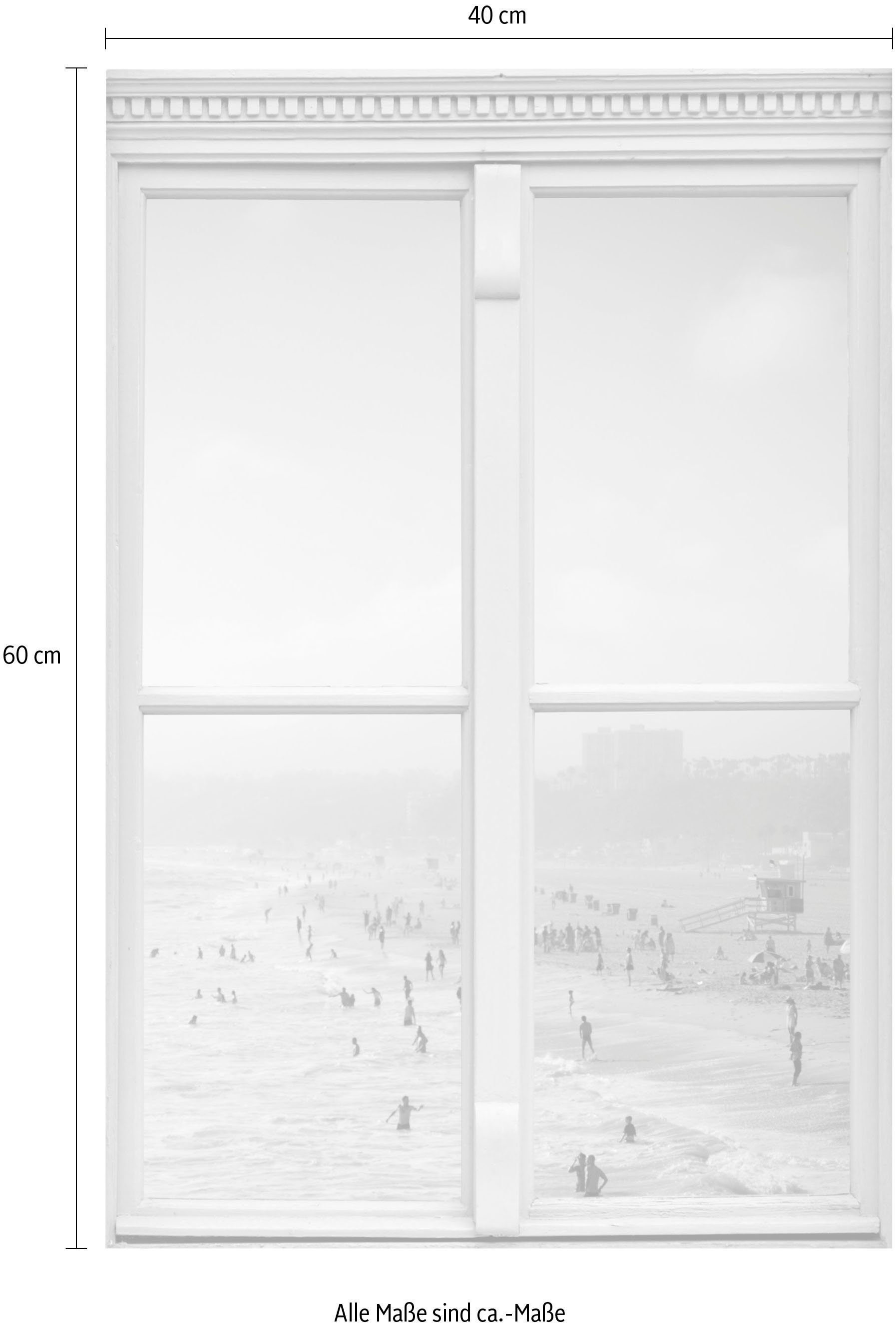 queence Wandsticker Beach, Wandsticker, Wandbild, selbstklebend, 3D, Fenster