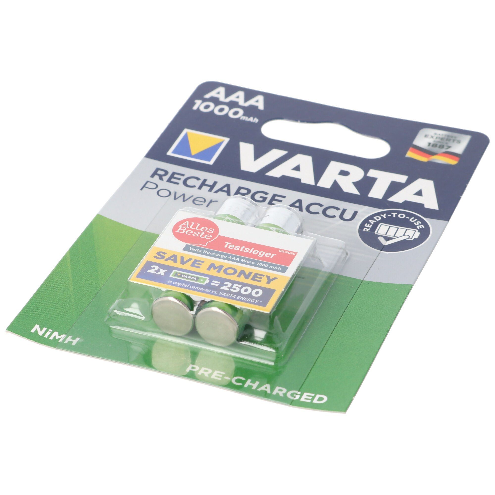 Varta VARTA 1000 V) 2er mAh Akku 5703 (1,2 Micro Accu 1000mAh Ready2Use Pack