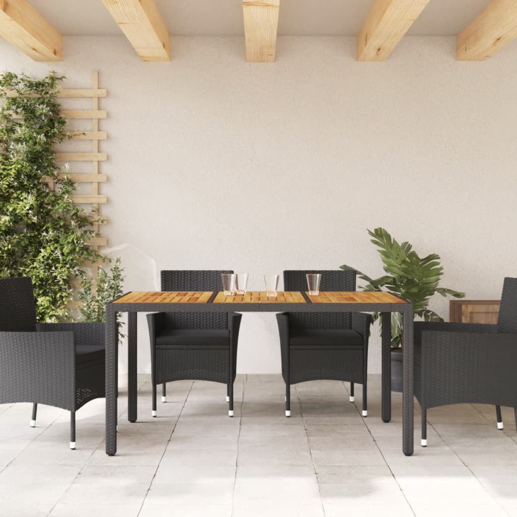 vidaXL Gartentisch Gartentisch mit nholz-Platte Schwarz günstig online kaufen