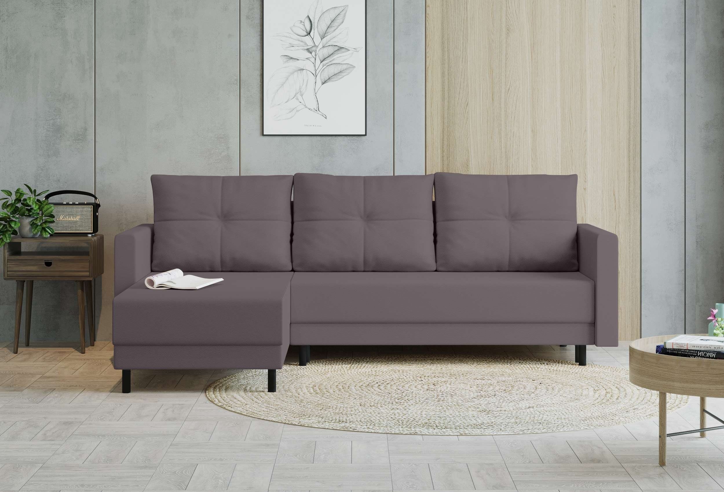 Eckcouch, mit Sofa, Design Paloma, Bettkasten, L-Form, Stylefy mit Bettfunktion, Sitzkomfort, Modern Ecksofa