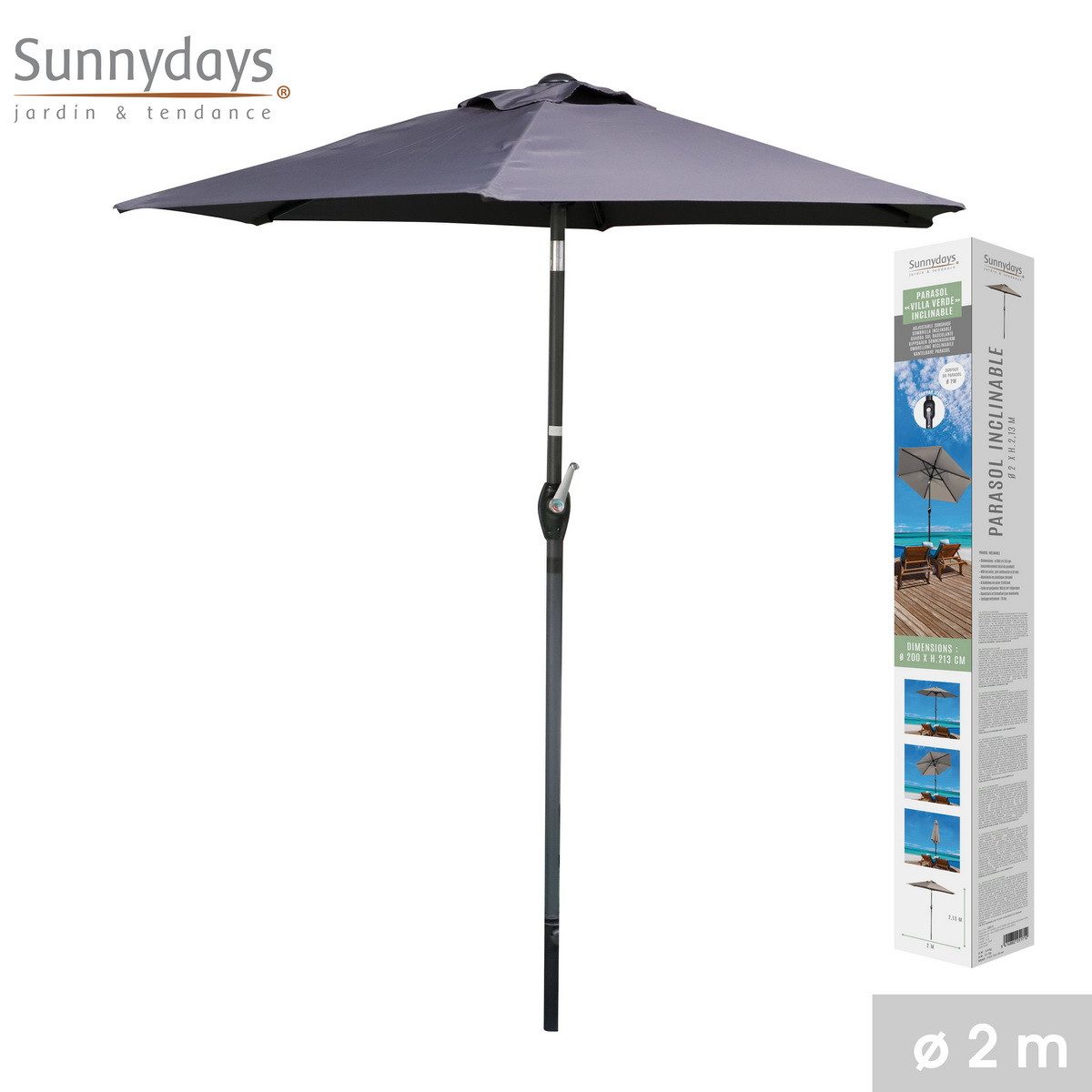 Sunnydays Sonnenschirm Gartenschirm Balkonschirm Terrassenschirm, mit günstig online kaufen