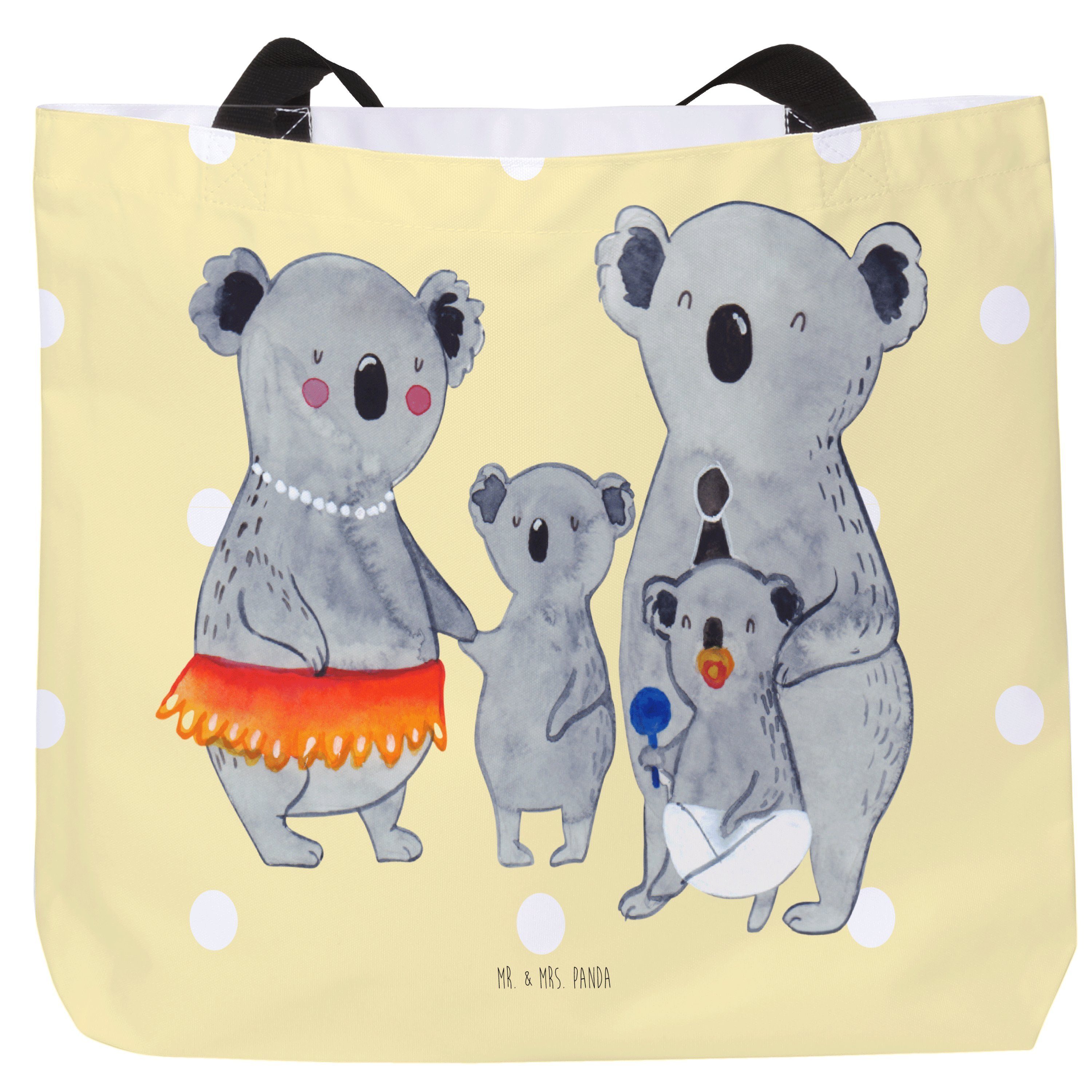 Mama, Mr. (1-tlg) Mrs. Schultasche, Gelb Koala Familie Panda - & Geschenk, Papa, Pastell Shopper Str -
