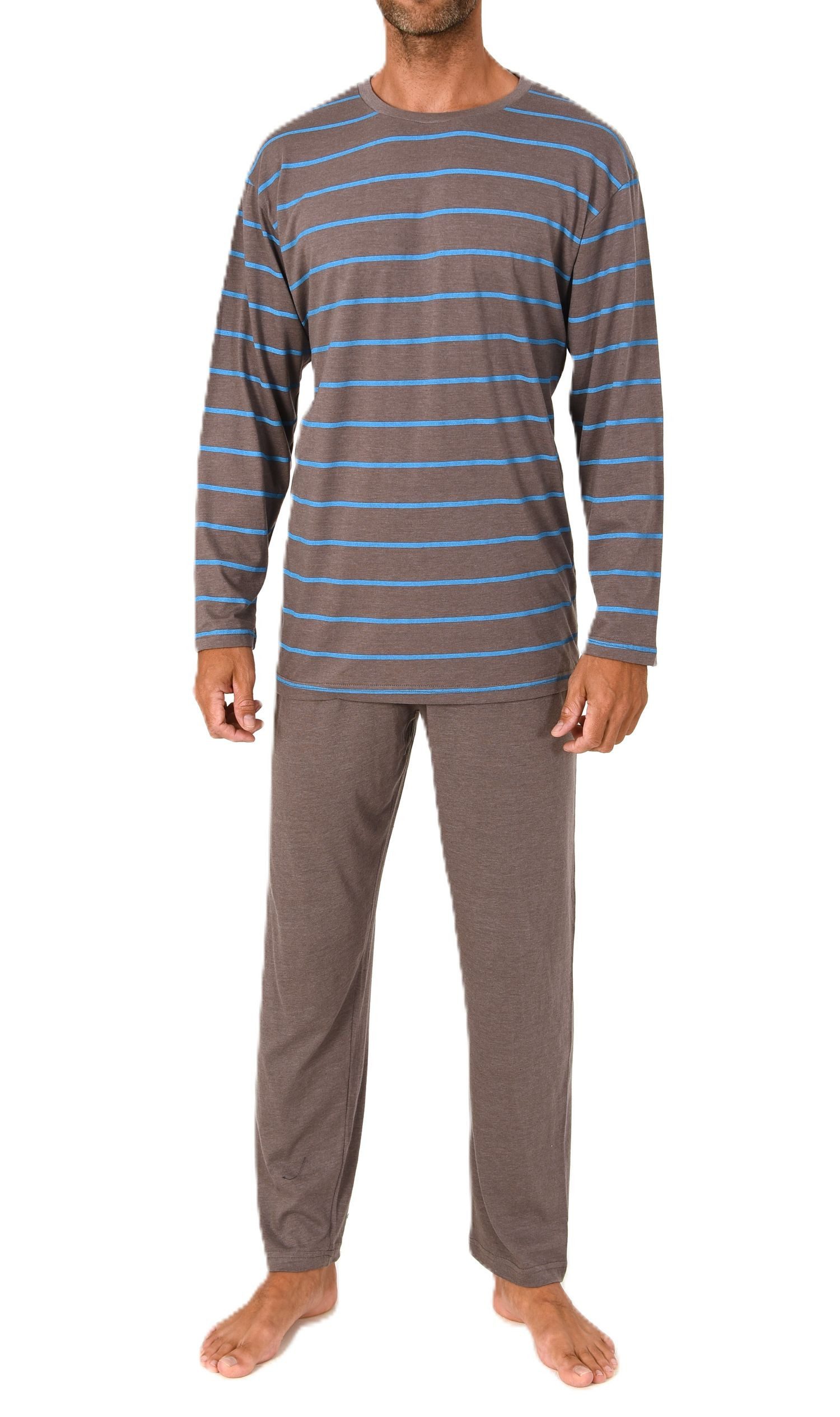 Normann Pyjama Normann Herren langarm Schlafanzug Pyjama in eleganter Strei günstig online kaufen