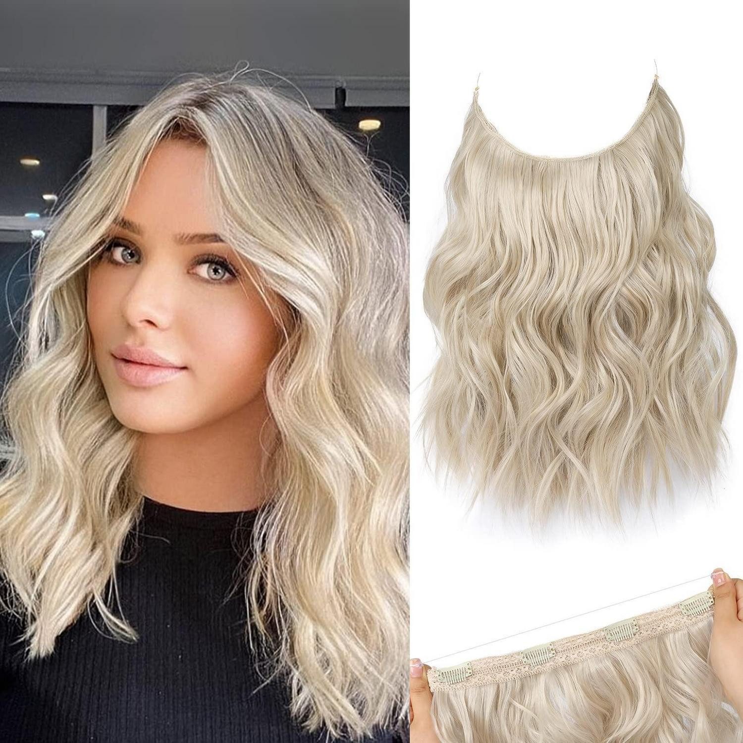 LuxusKollektion Kunsthaar-Extension Haarverlängerungen Clip In Invisible 12 Inch (Pack of 1) Mittelblond