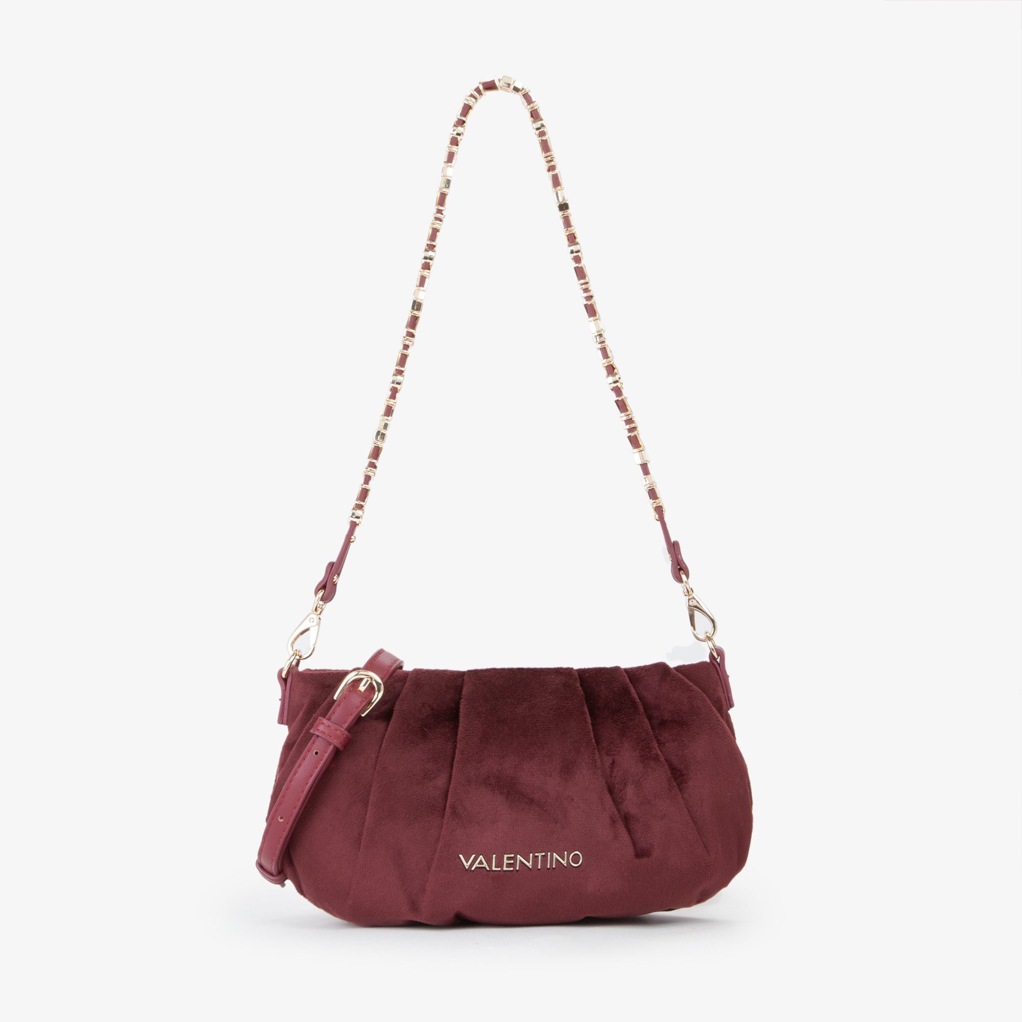 VALENTINO BAGS Umhängetasche ELITA, Samt Clutch, Abendtasche mit modischer Raffung