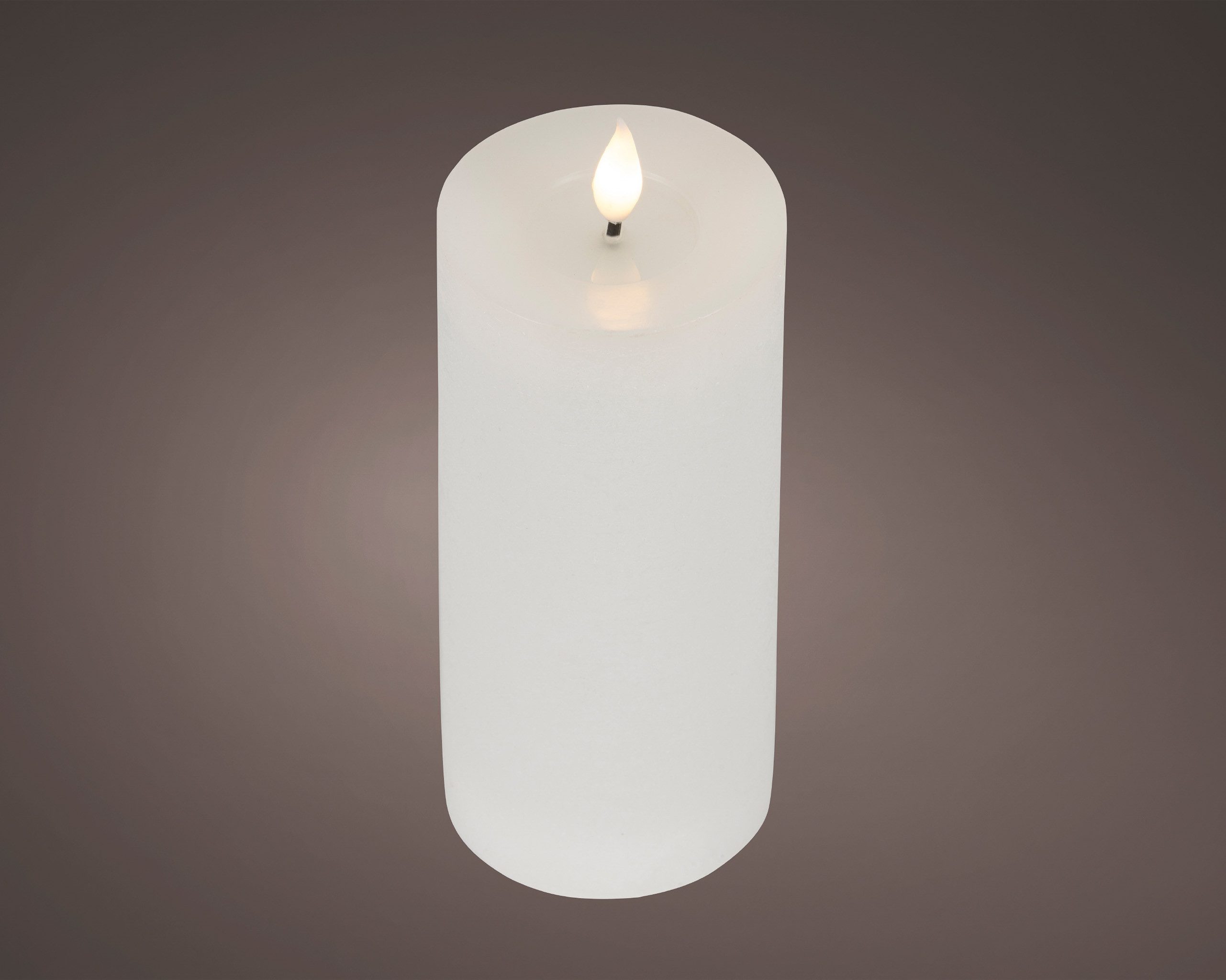 Lumineo LED-Kerze, Timer, warmweiß, LED Kerze 7,5x20cm mit Timer - Wachs Flacker-Effekt Weiß Warmweiß