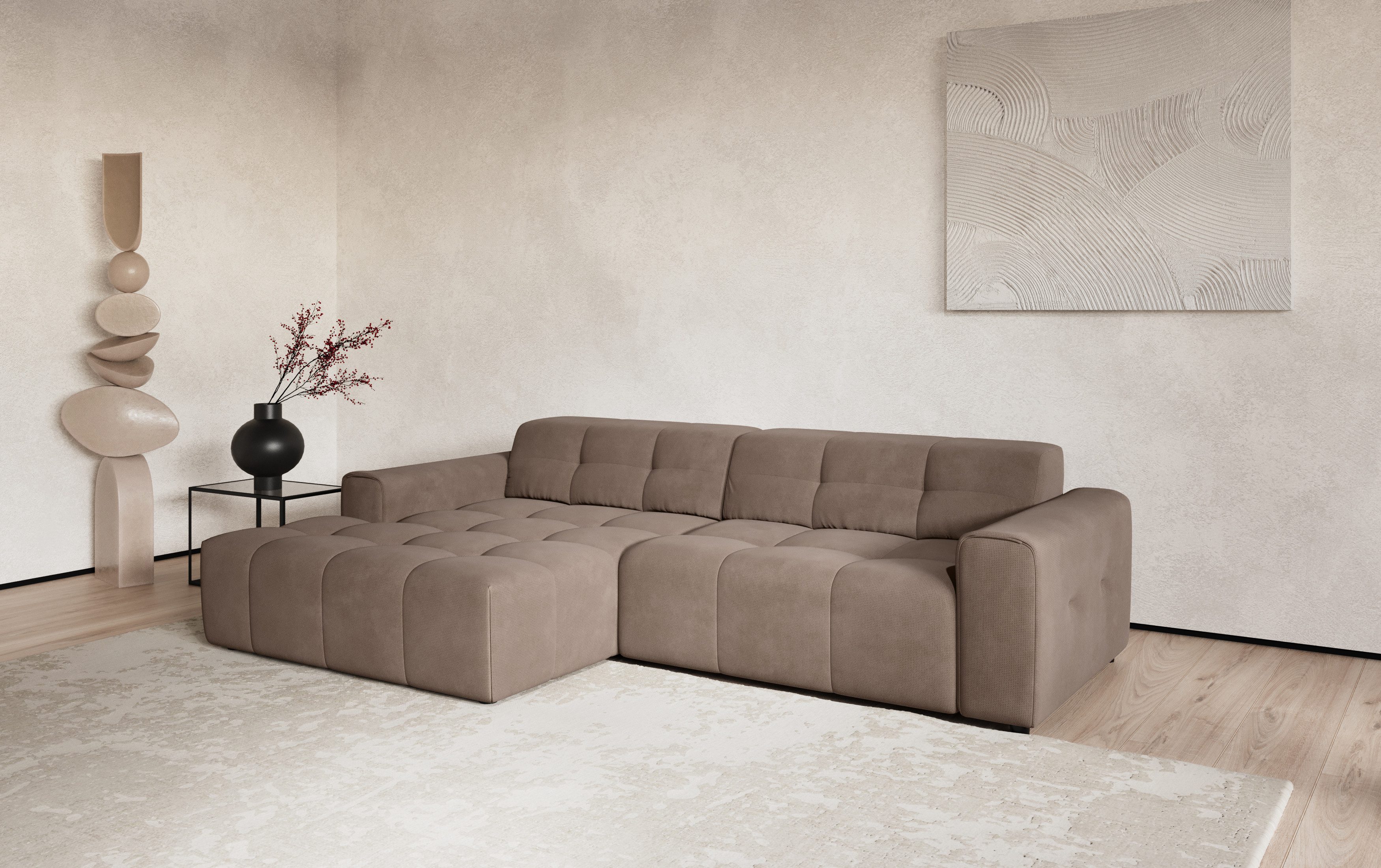 COTTA Ecksofa Sento L-Form, Breite 280 cm, Chenille-Struktur