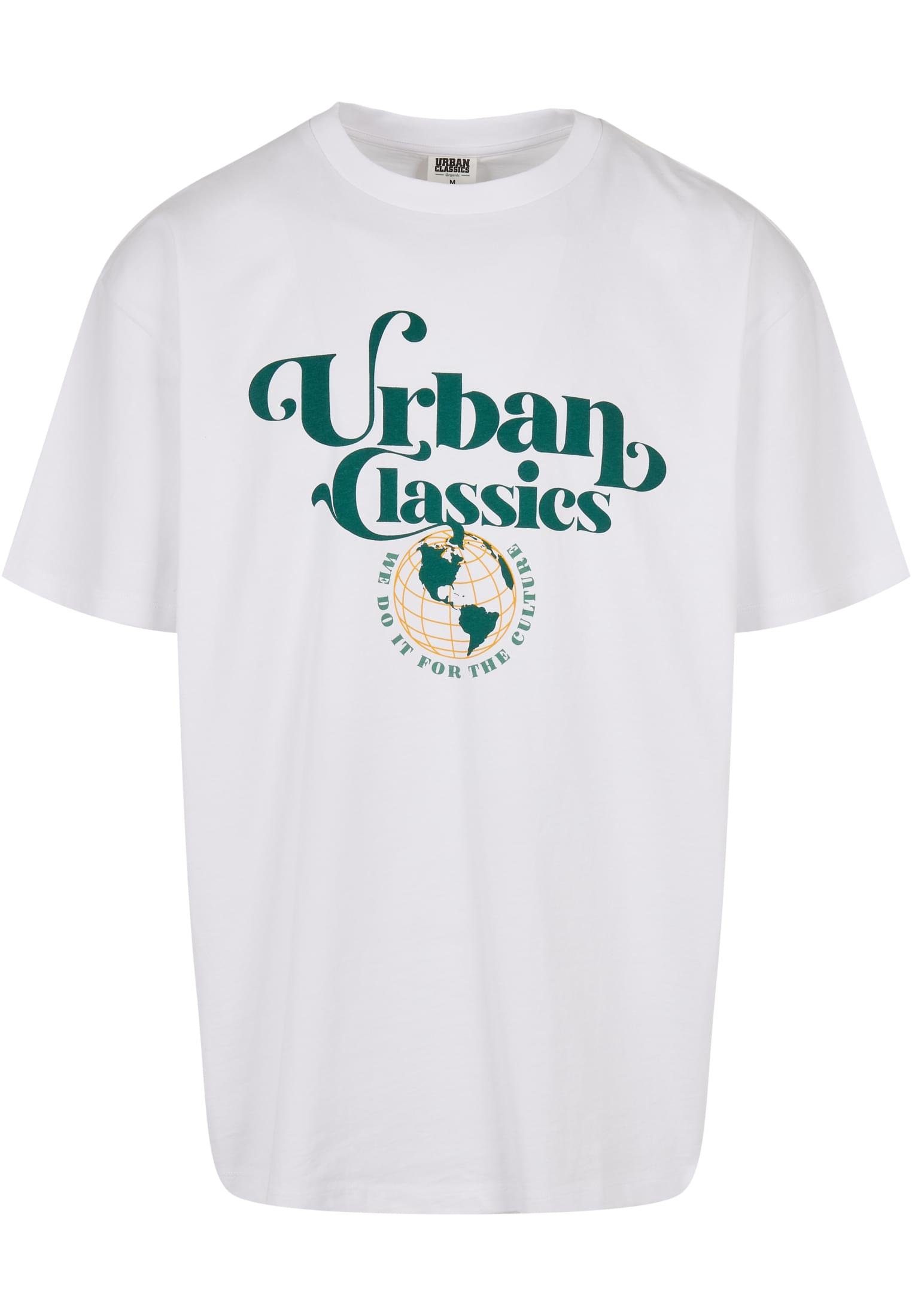 URBAN CLASSICS Kurzarmshirt Herren Organic Logo white (1-tlg) Tee Globe