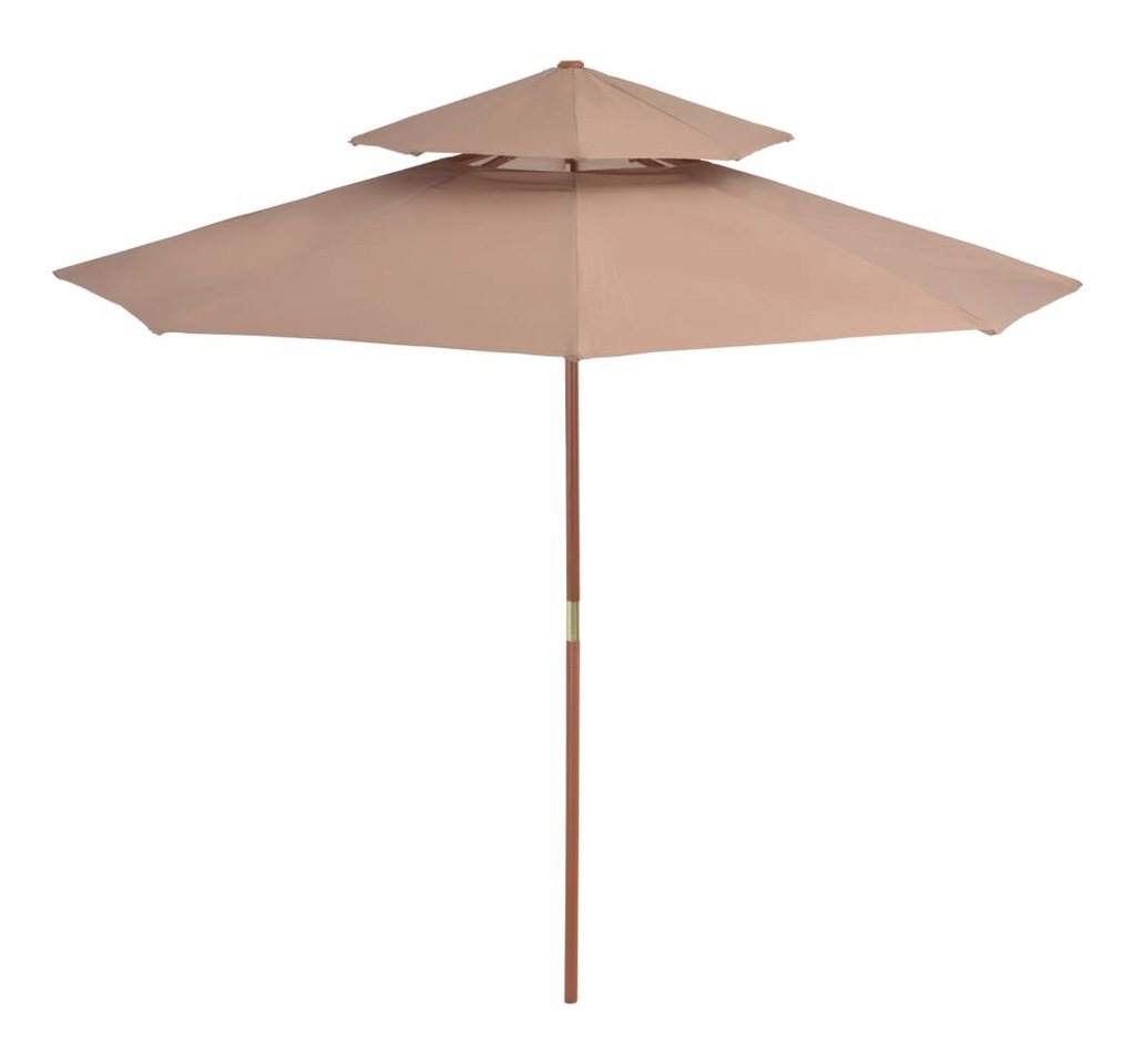 Thumbnail - vidaXL Sonnenschirm Sonnenschirm mit Entlüftung und Holz-Mast 270 cm Taupe