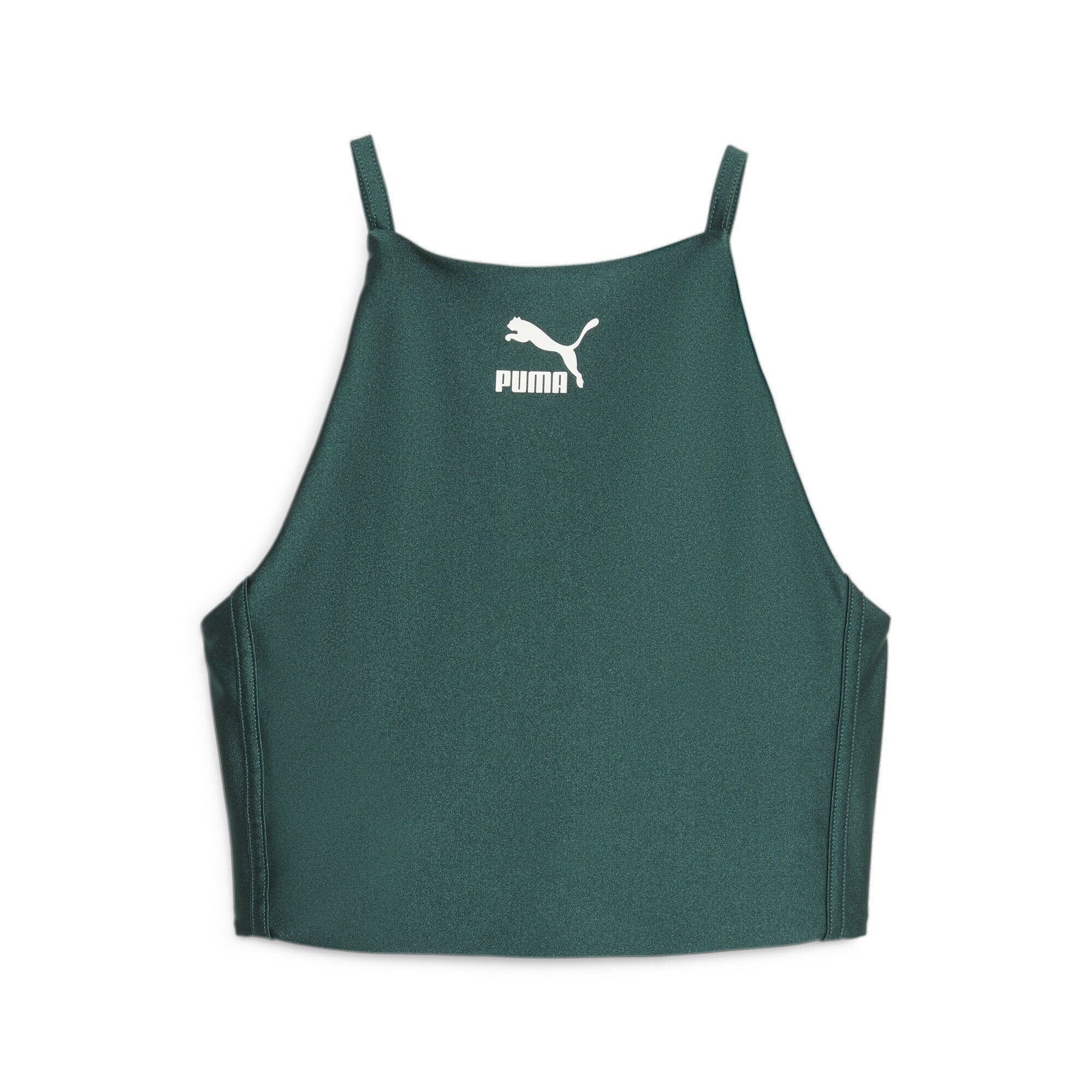 PUMA T-Shirt T7 Shiny Crop Top Damen Malachite Green