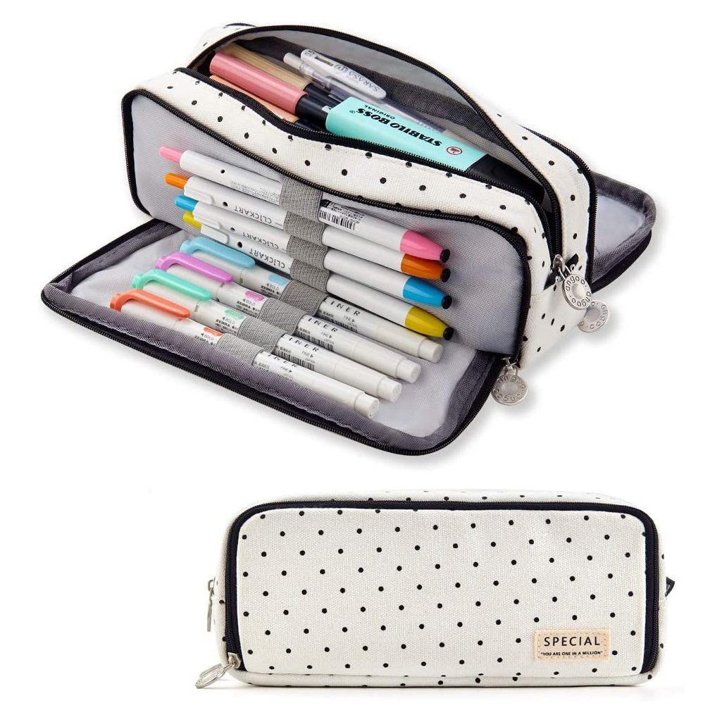 IBETTER Federtasche Federmäppchen grossem Fassungsvermöge Stiftebeutel Aufbewahrungstasche, (Etui Große Kapazität 3 Fach Federtaschen Unisex Mäppchen Stiftetasche), Pencil Case für Schule Büro Mädchen Damen Student