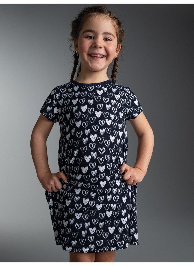 Trigema Jerseykleid TRIGEMA Kleid mit süßen Herz Motiven (1-tlg)