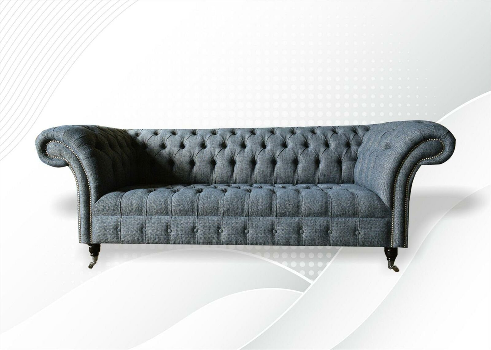 JVmoebel Chesterfield-Sofa Luxus Moderner Dreisitzer 3-er Chesterfield Möbel Design Neu, Made in Europe