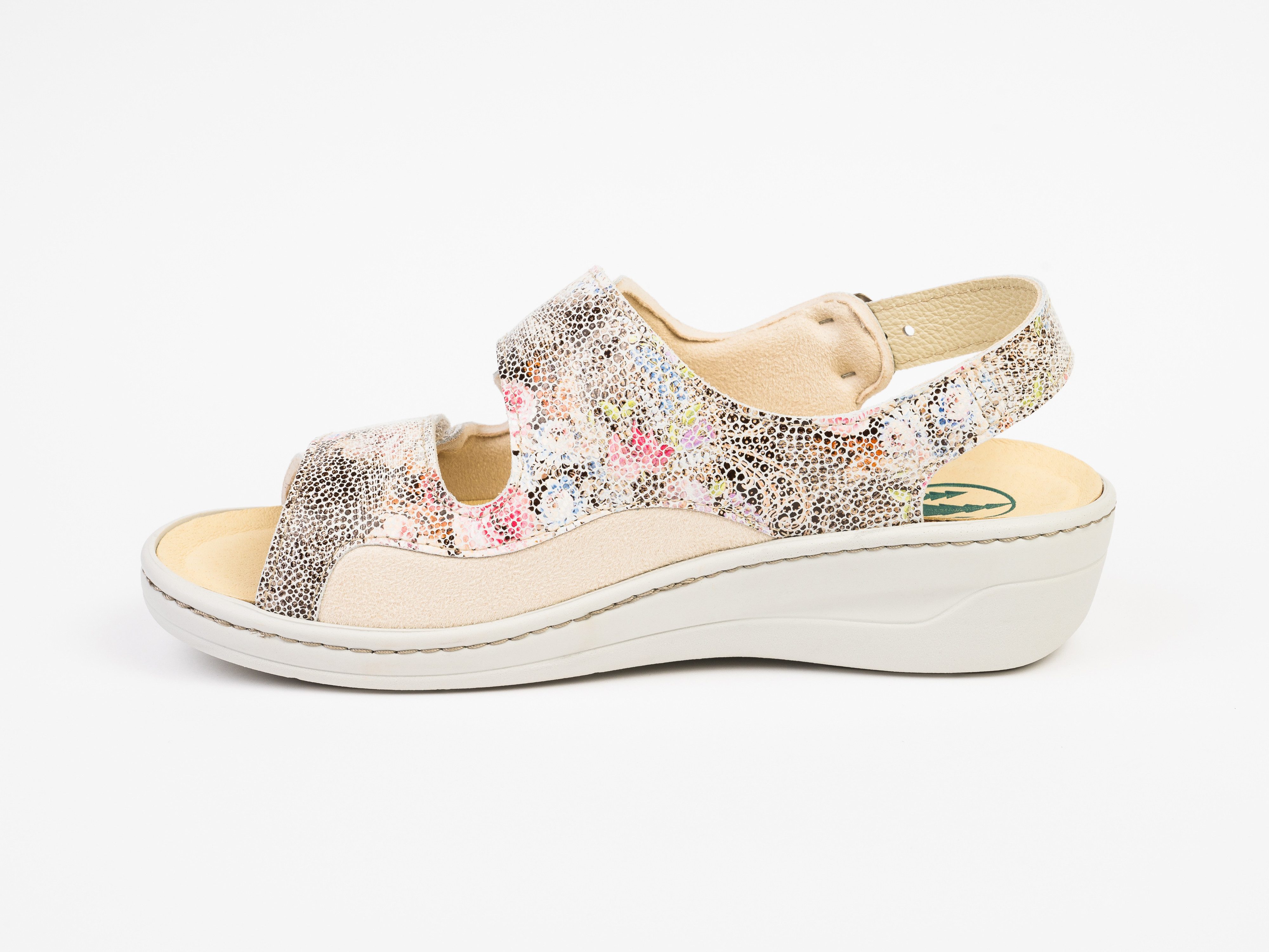 Franken-Schuhe Art. 270-W26 Farbe: bella Damen Sandale (mit loser Einlage und STRETCH geeignet bei Hallux Valgus -" Made in Germany) Weite "H-plus"