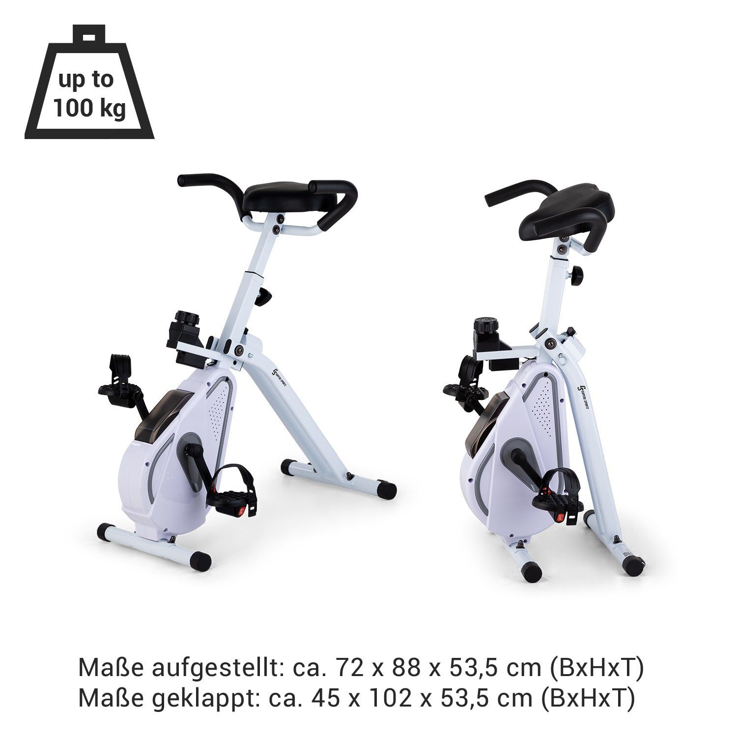 Azura Fahrrad Heimtrainer Hometrainer Bike Cardio Standfahrrad Capital Heimtrainer Desk klappbar (Tischkonsole), Fitness Sports