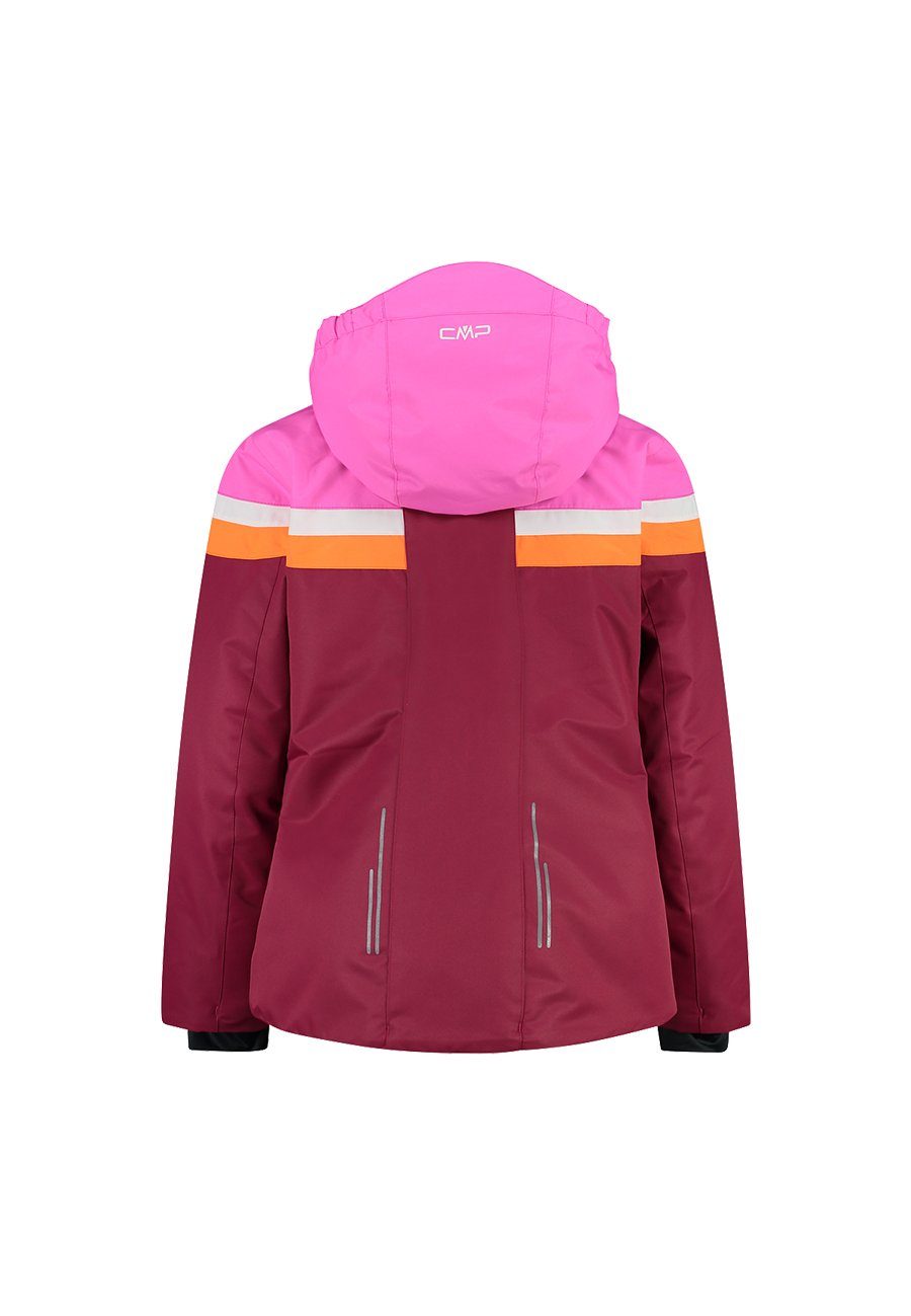 Hood im Skijacke Color-Block mit 3 pink Mädchen Skijacke CMP CMP Zip CAMPAGNOLO