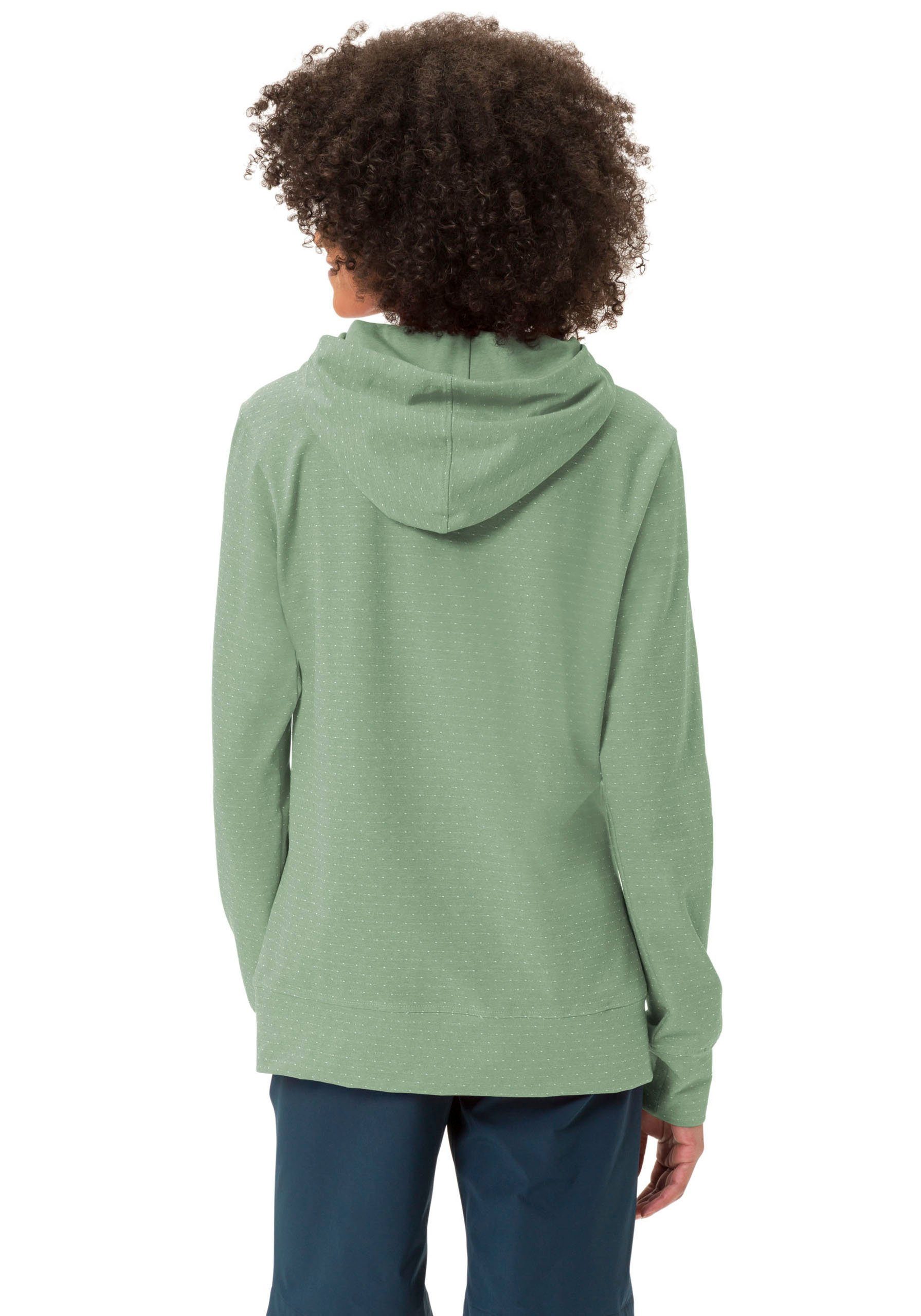 VAUDE Kapuzensweatshirt WOMEN'S TUENNO PULLOVER dem Green Arm (1-tlg) Logoprägung auf Willow