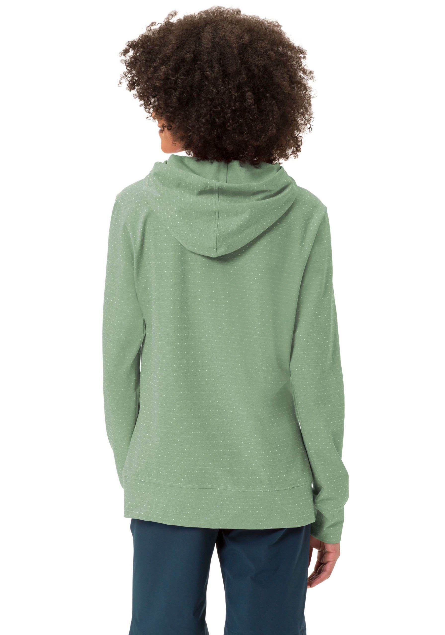 VAUDE Kapuzensweatshirt WOMEN'S TUENNO Willow auf Green PULLOVER (1-tlg) Arm dem Logoprägung