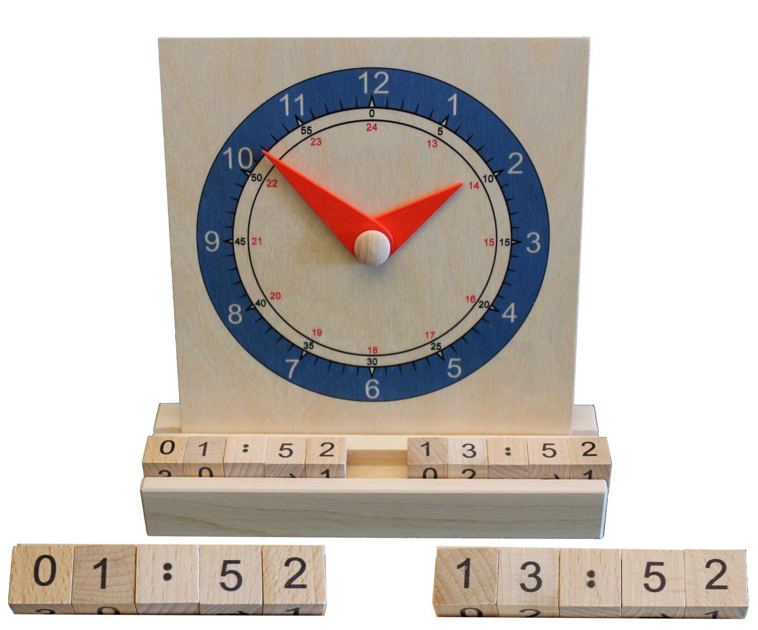 Erzgebirgische Holzspielwaren Ebert GmbH Lernspielzeug Lernspielzeug Lernuhr Analog & Digital BxH 17,5x20cm NEU