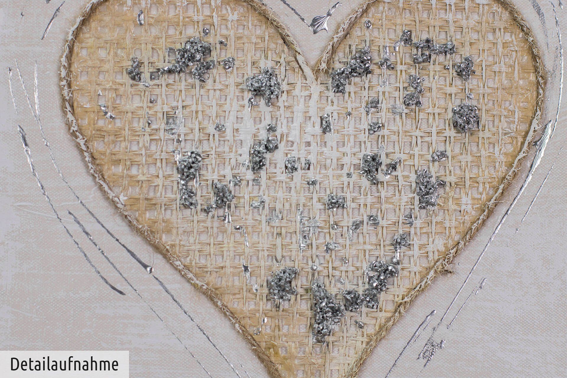 KUNSTLOFT Gemälde Endless Love 30x30 cm, Leinwandbild 100% HANDGEMALT Wandbild Wohnzimmer