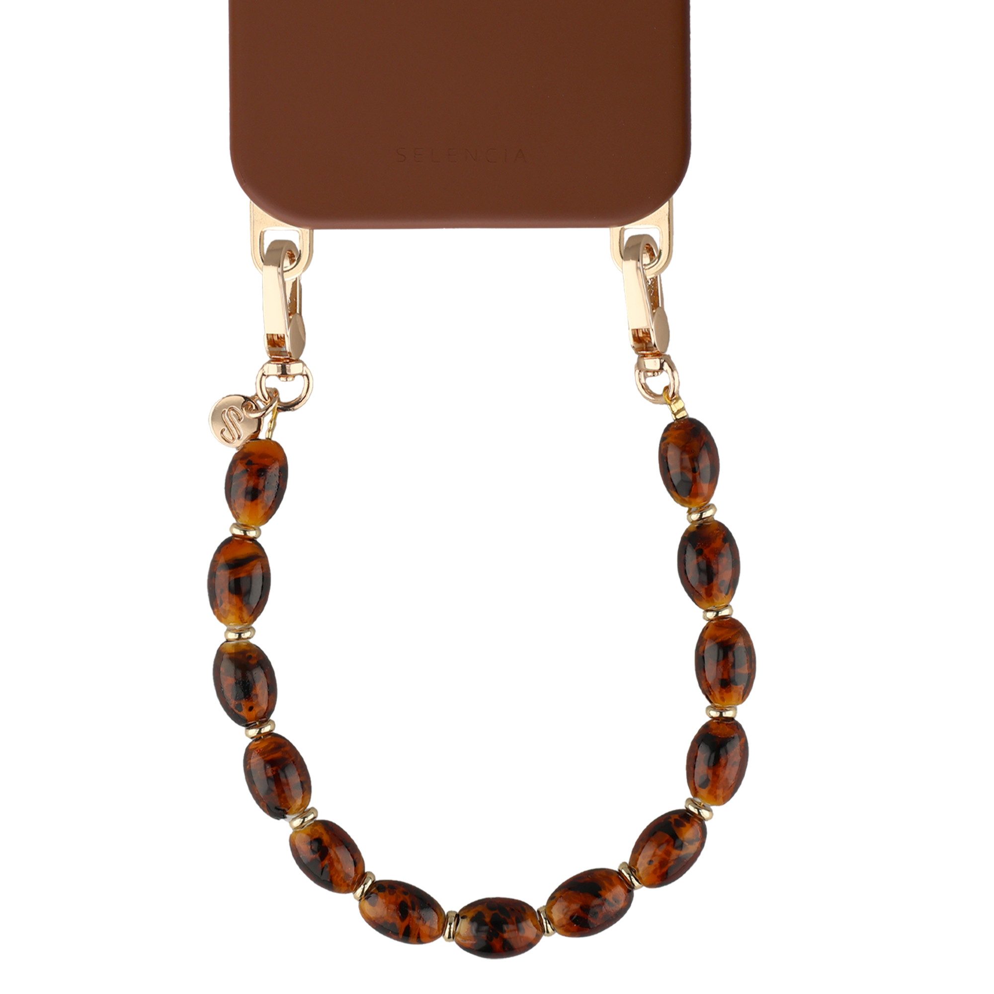 Selencia Smartphone-Tragegurt Selencia Tortoise Shell-Handykette - Brown, (1-tlg)