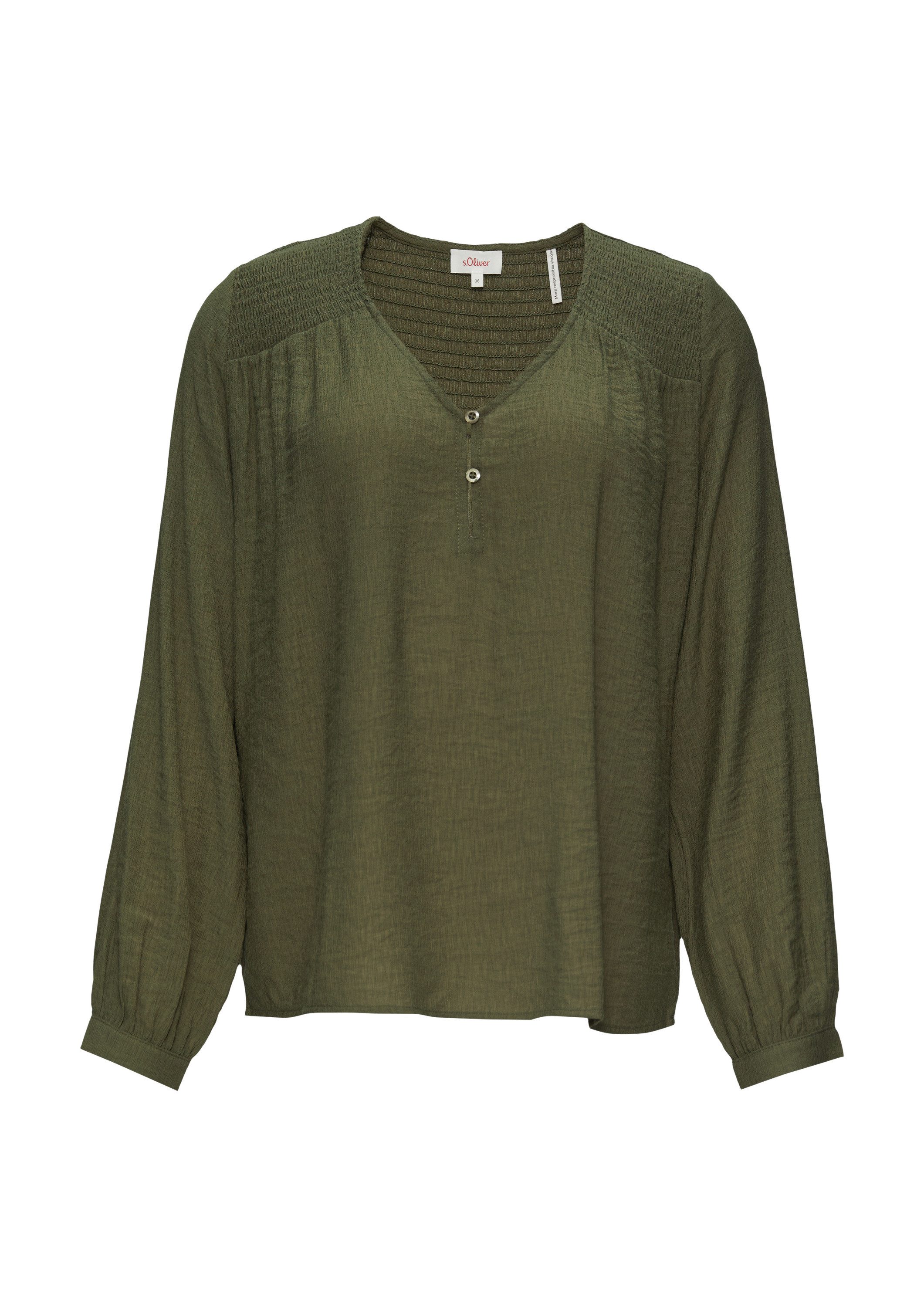 s.Oliver Langarmbluse Bluse Strukturierte Bluse aus günstig online kaufen