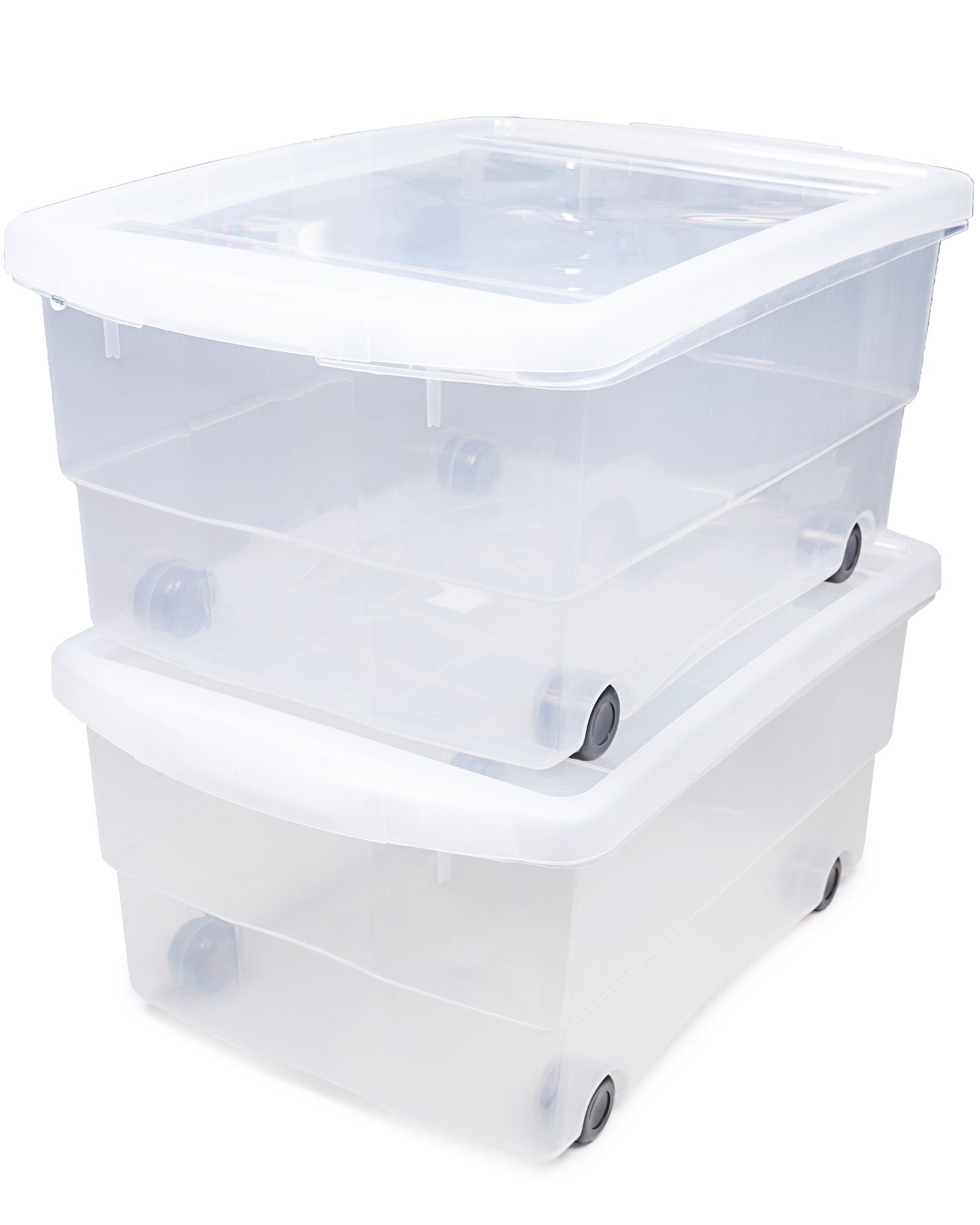 ONDIS24 Aufbewahrungsbox Kunststoffbox, Rollbox, Spielzeugkiste, Aufbewahrungsbox, mit Deckel und Rollen, stapelbar