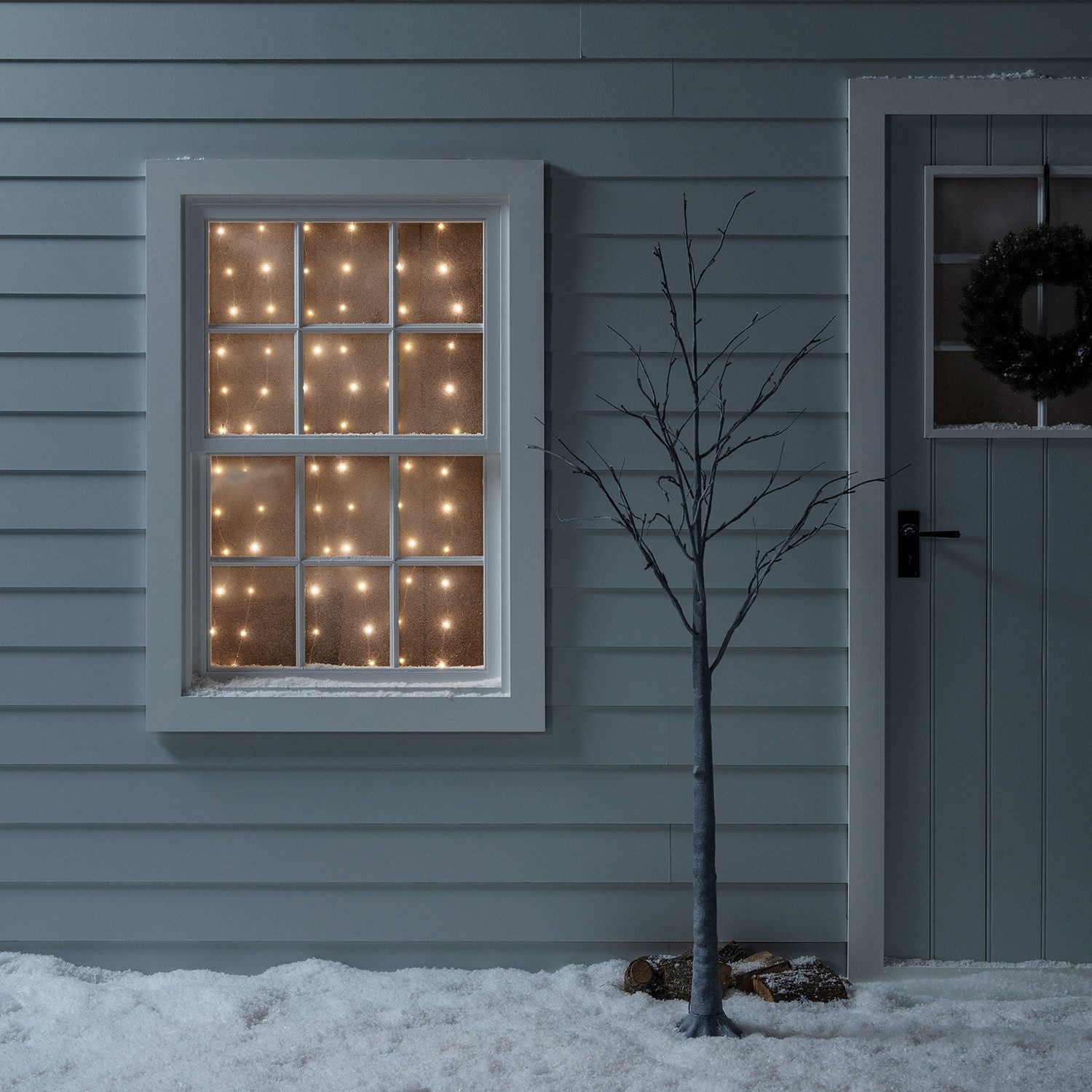 Lights4fun LED-Lichtervorhang 200er LED Micro Lichtervorhang warmweiß