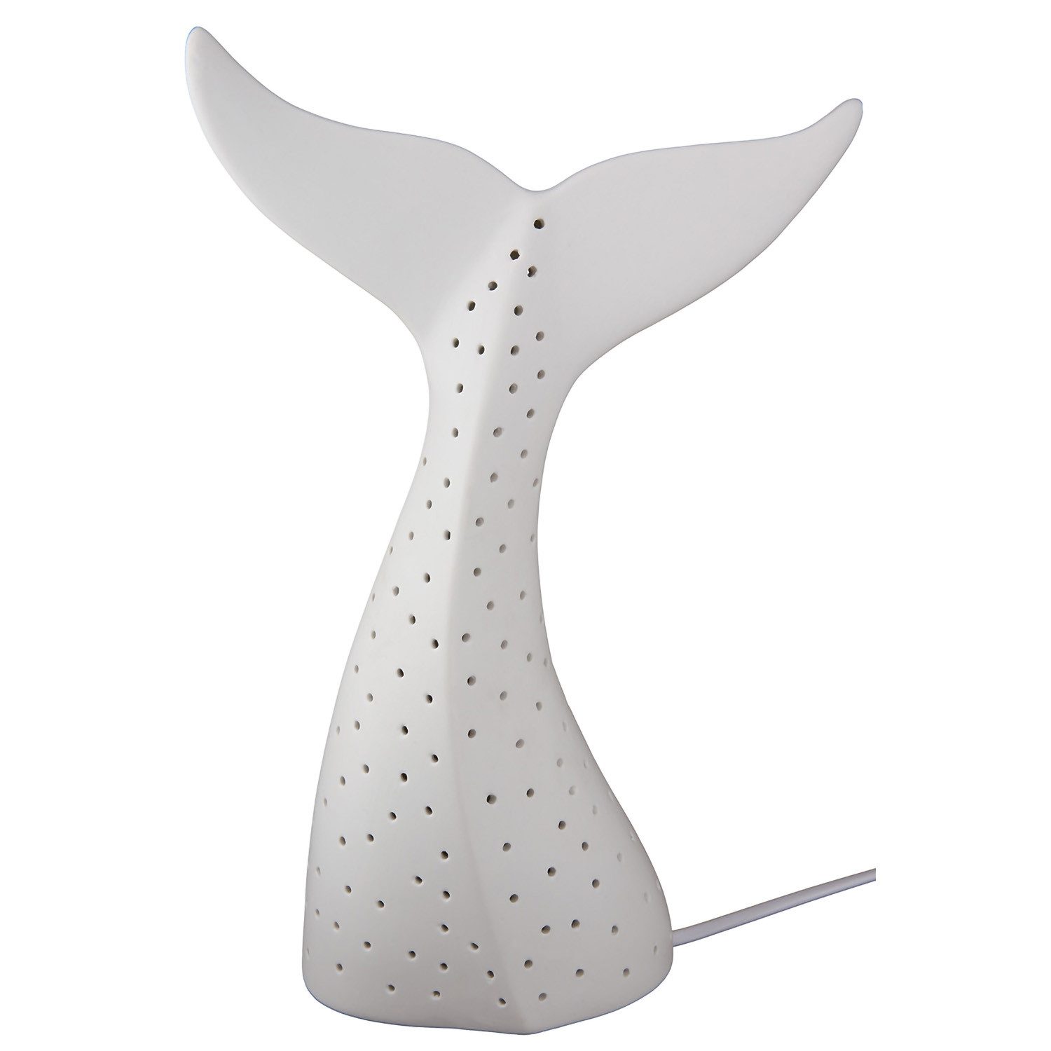 GILDE Tischleuchte FLOSSE Tischleuchte - weiß - Porzellan - Höhe 30cm x Breite 19cm, Tischlampe - Schreibtischlampe - Nachttischlampe
